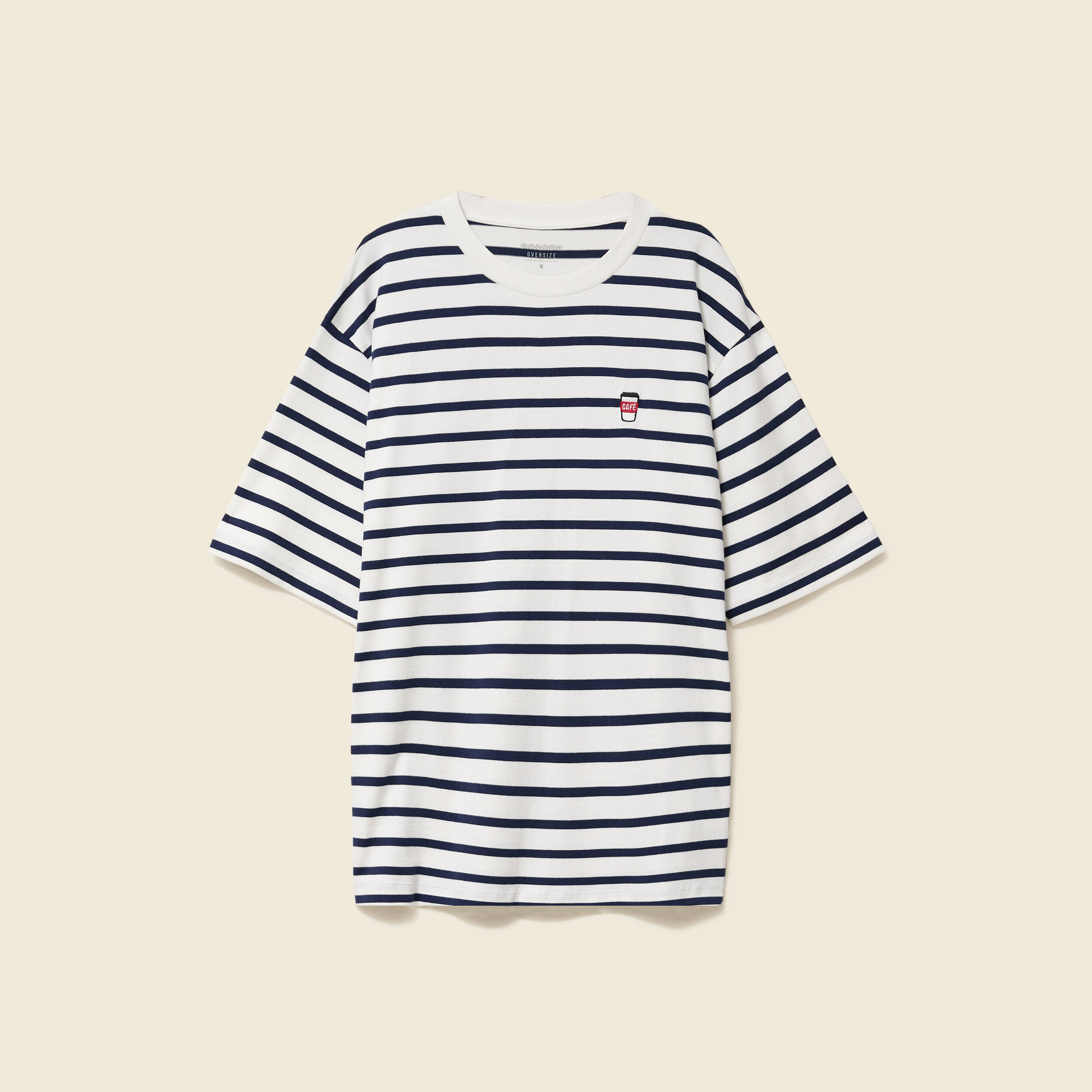t shirt oversize brode en coton blanc homme T-shirt oversize brodé en coton blanc homme