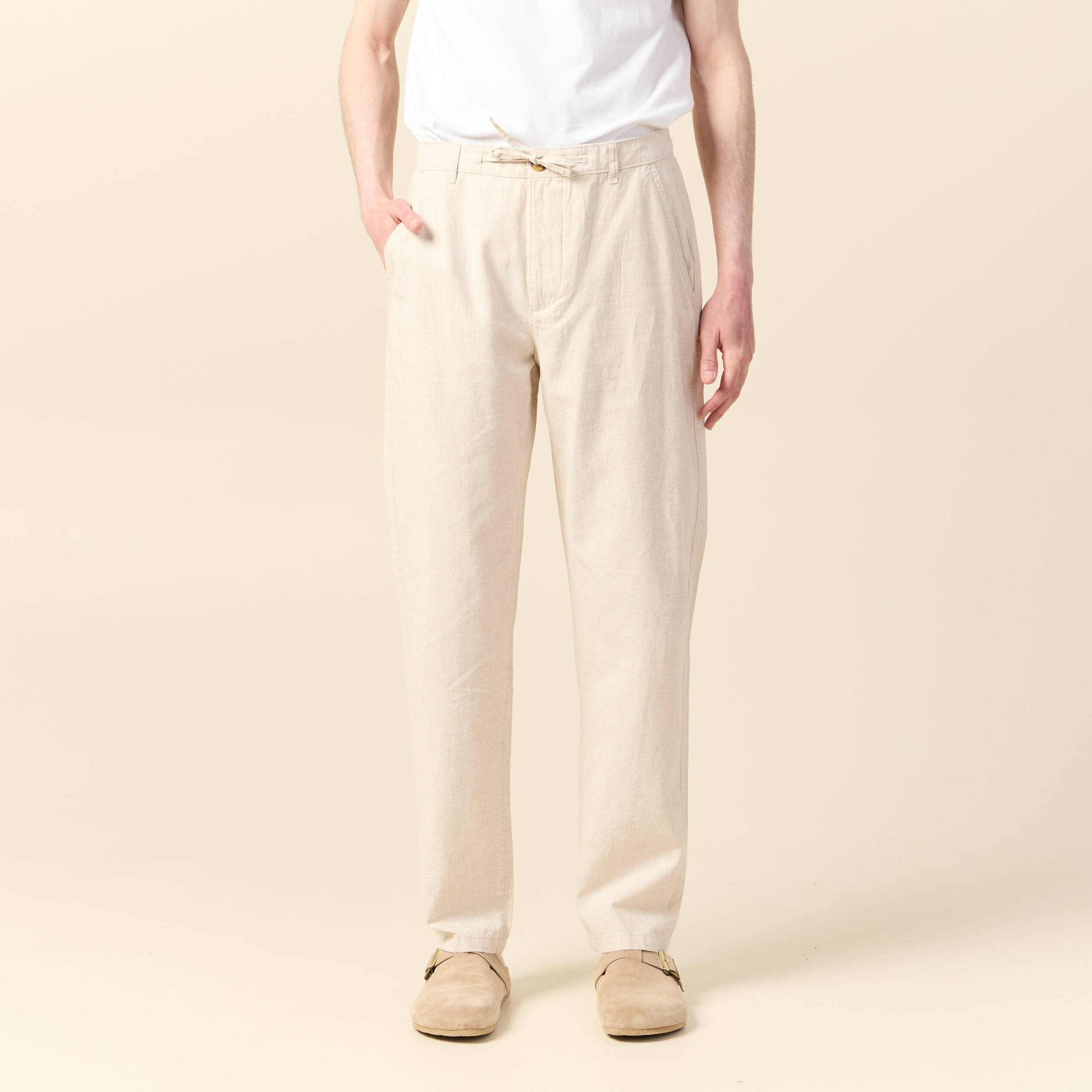pantalon chino droit beige homme Pantalon chino droit beige homme