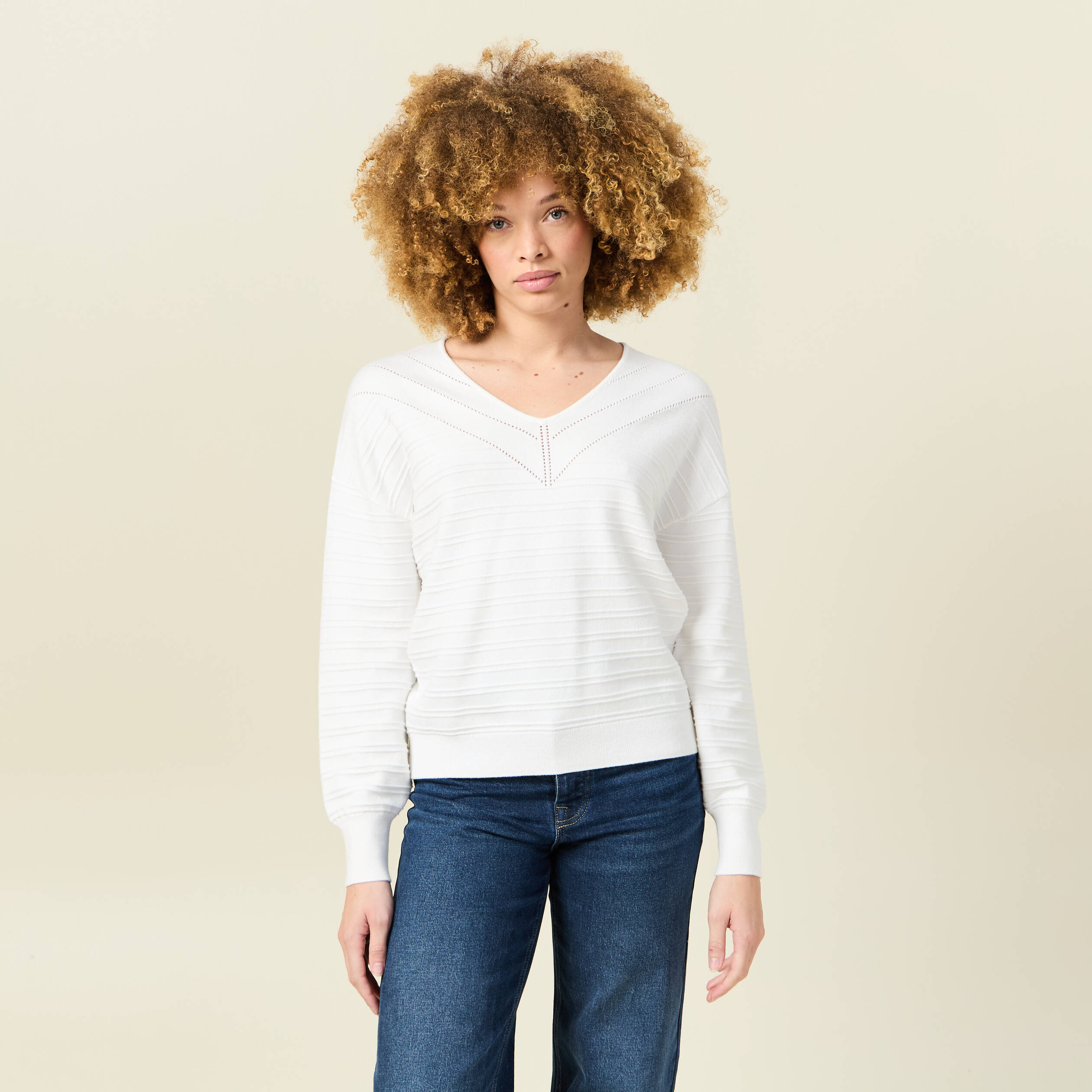 pull manches longues blanc femme Pull manches longues blanc femme