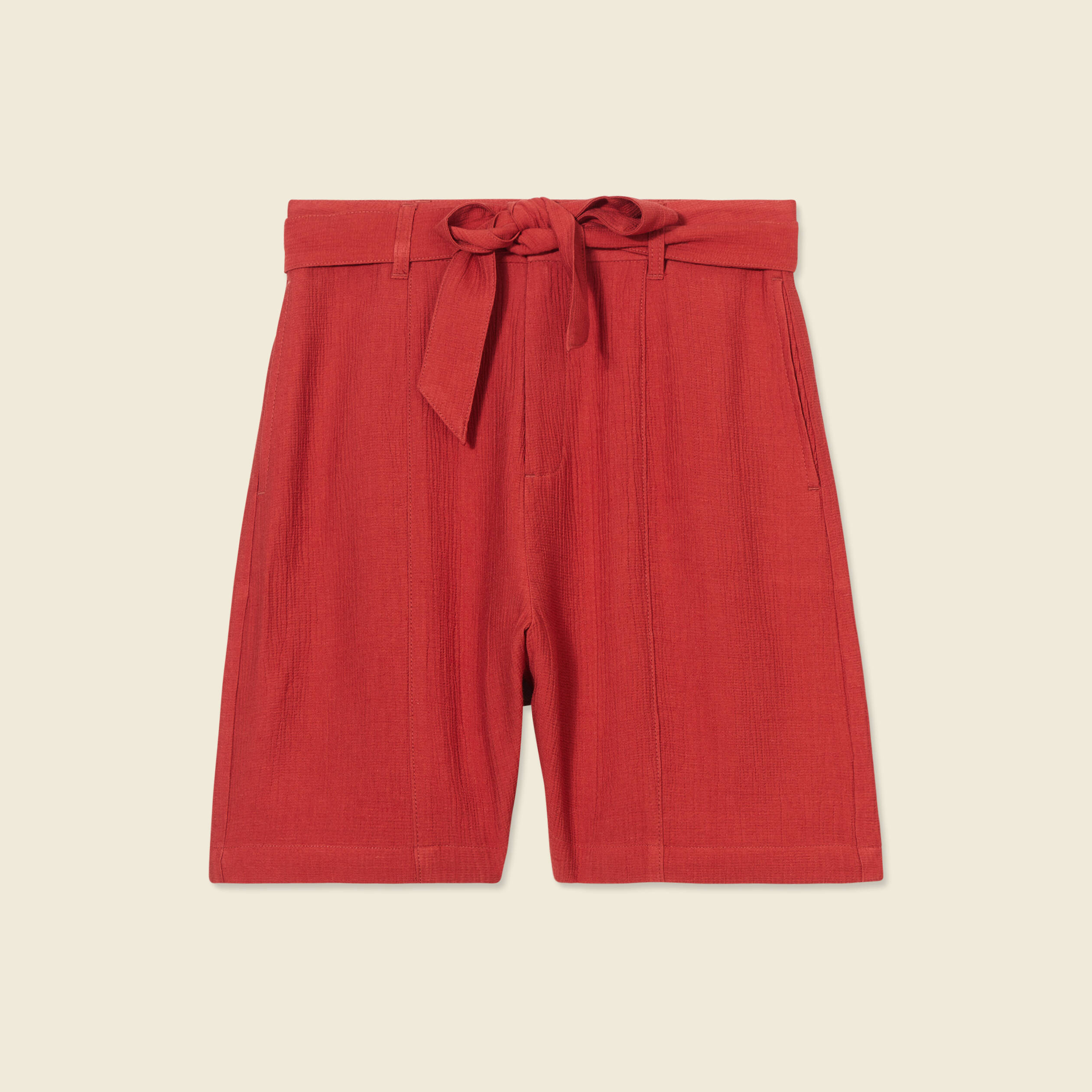 short large taille haute rouge fonce femme Short large taille haute rouge foncé femme