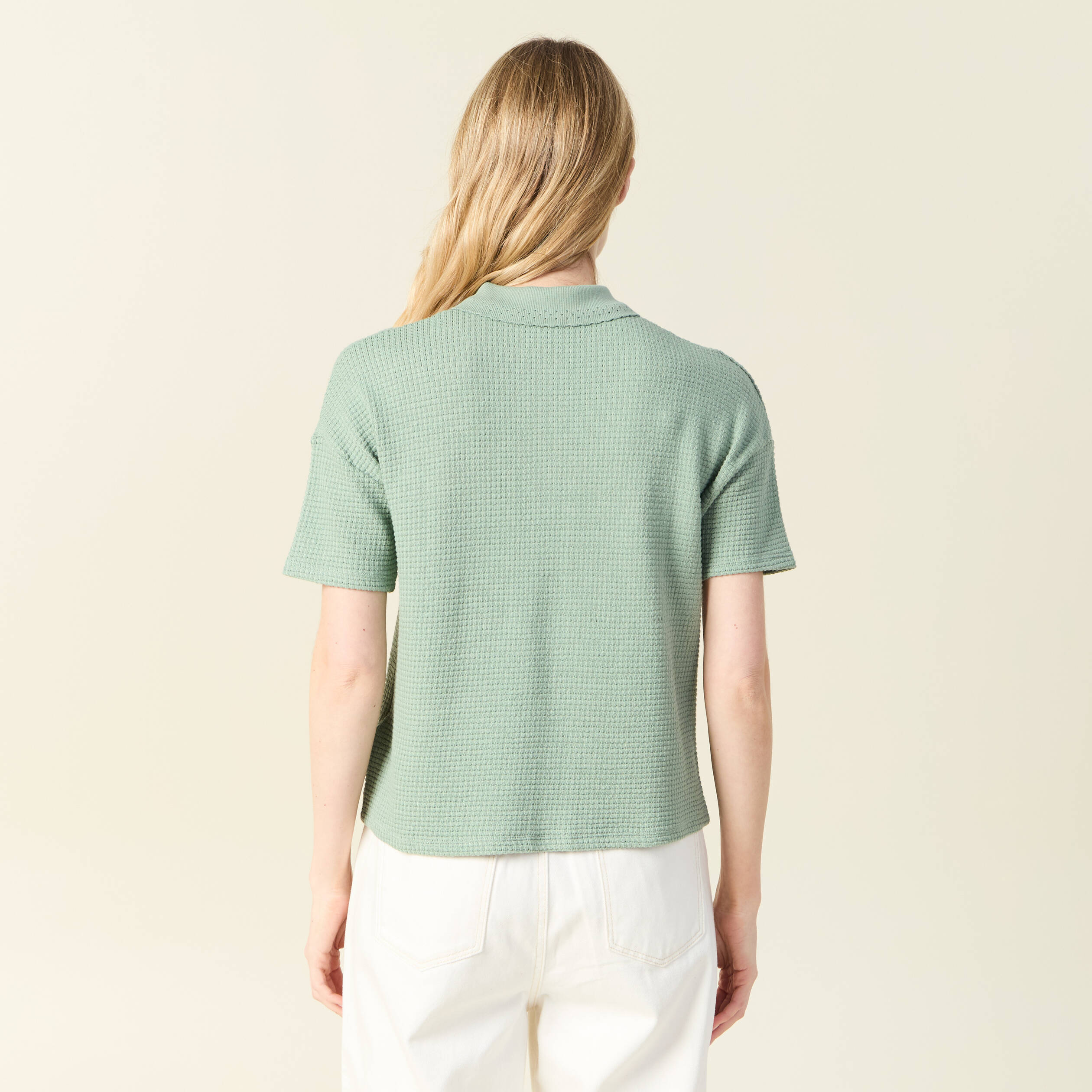 polo en maille vert kaki femme Polo en maille vert kaki femme