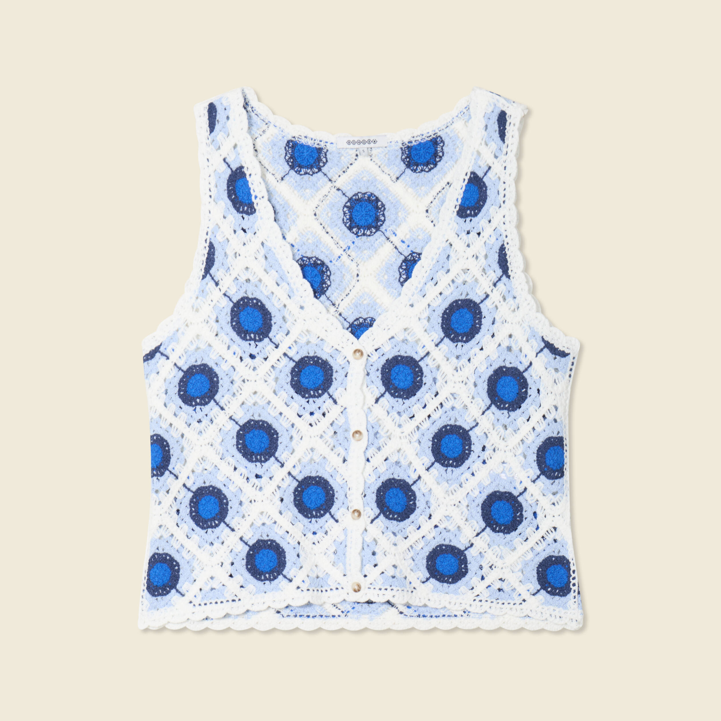debardeur en crochet bleu femme Débardeur en crochet bleu femme