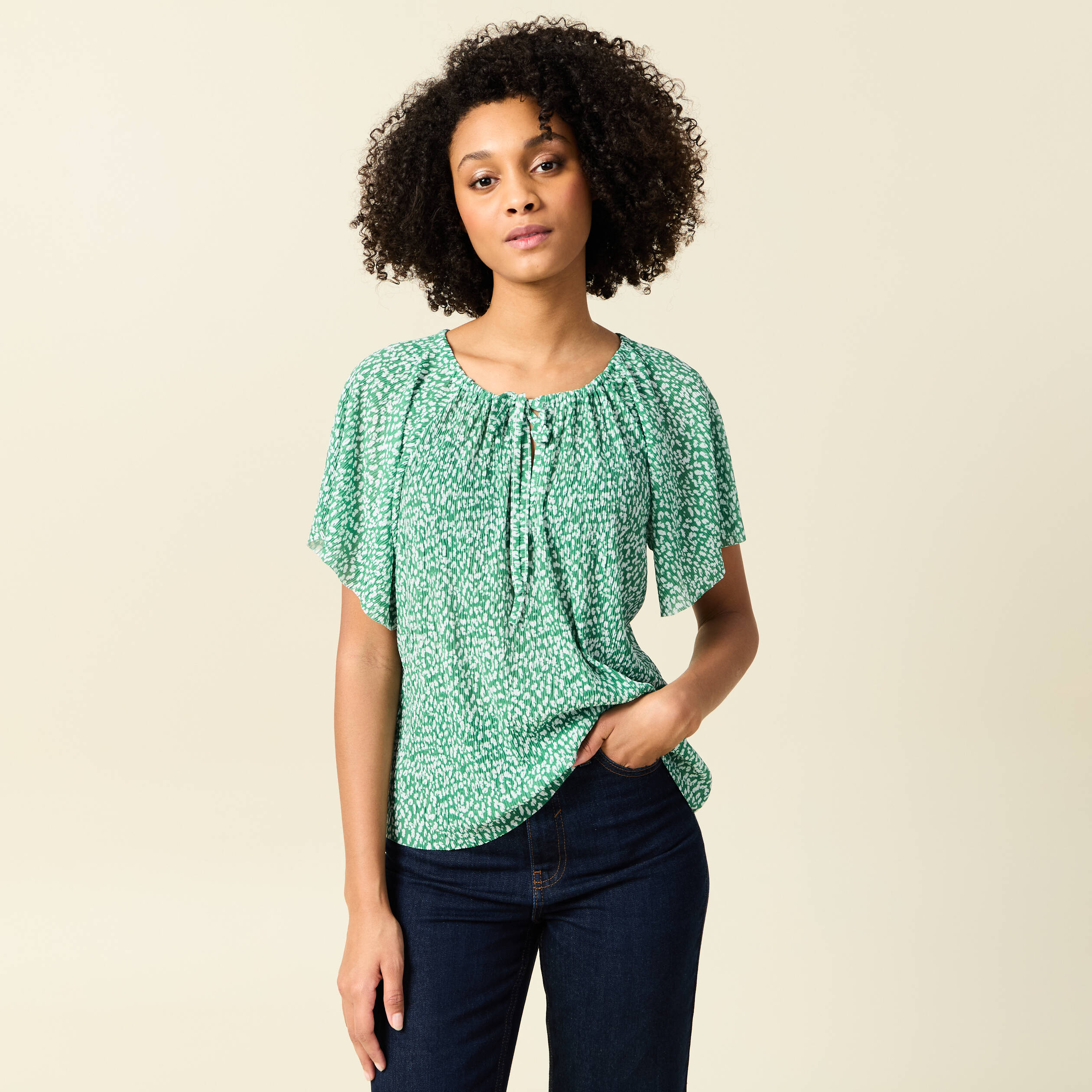T-shirt manches courtes vert femme