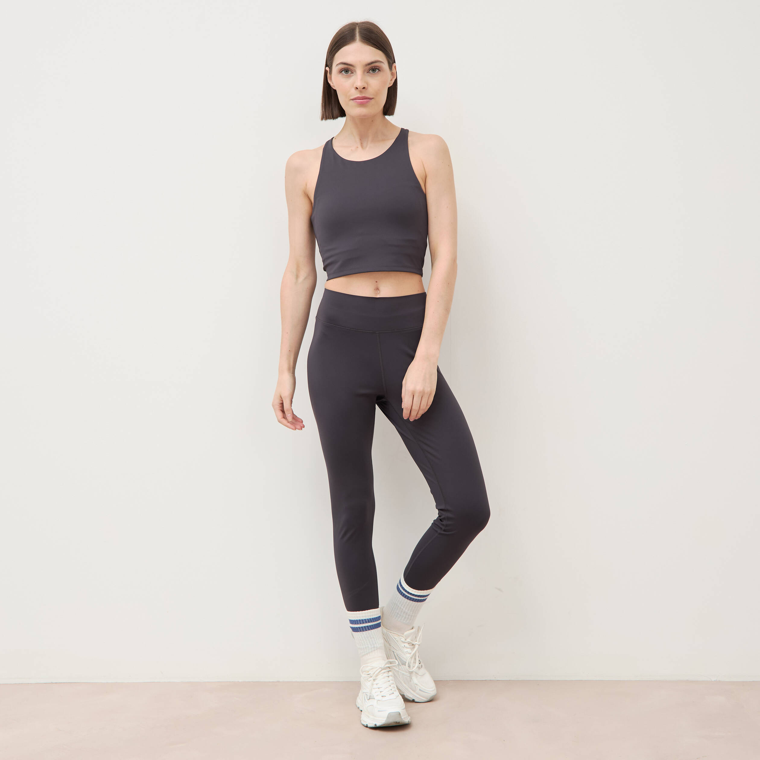 Leggings gris fonc&eacute; femme