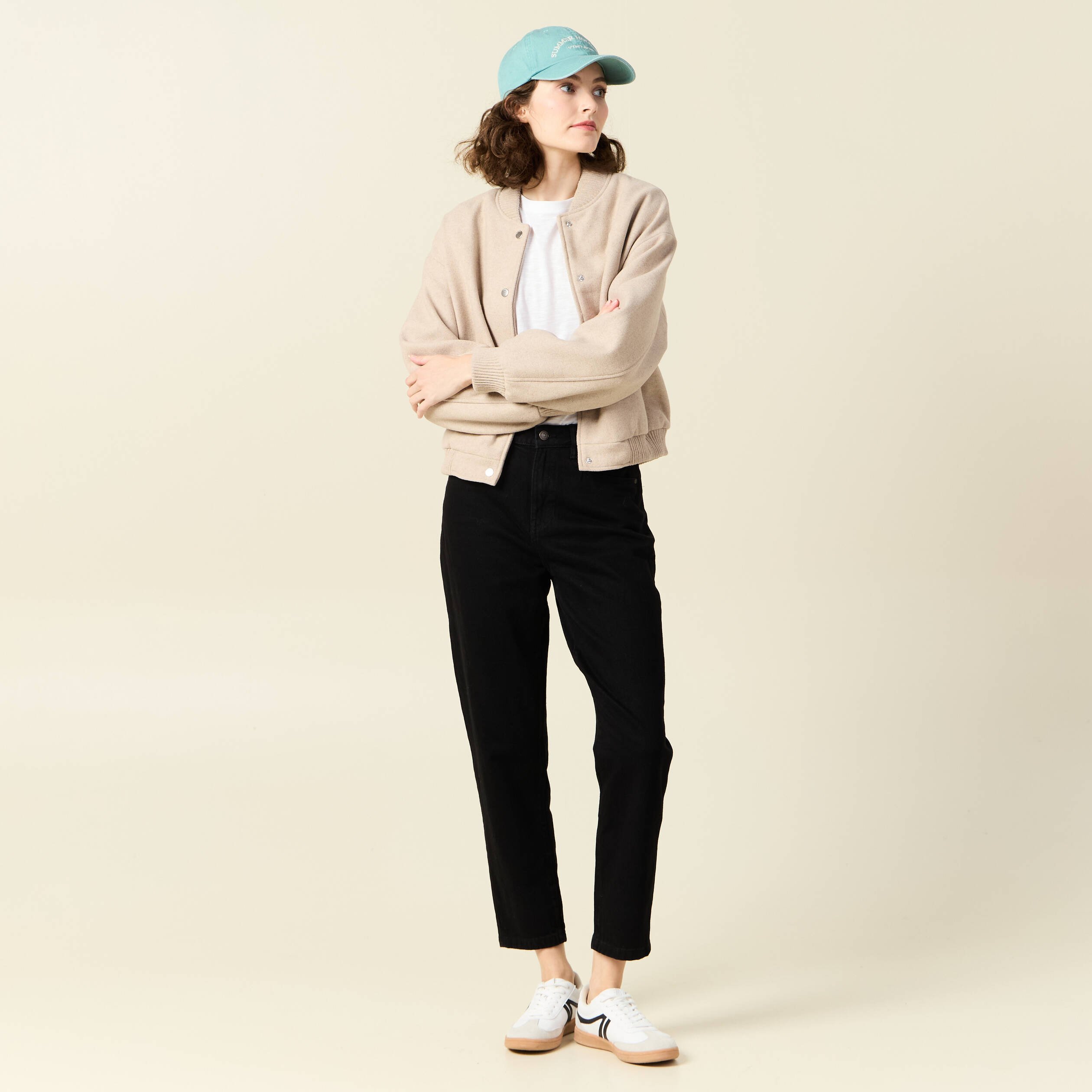 jeans mom 78eme denim noir femme Jeans mom 7/8ème denim noir femme