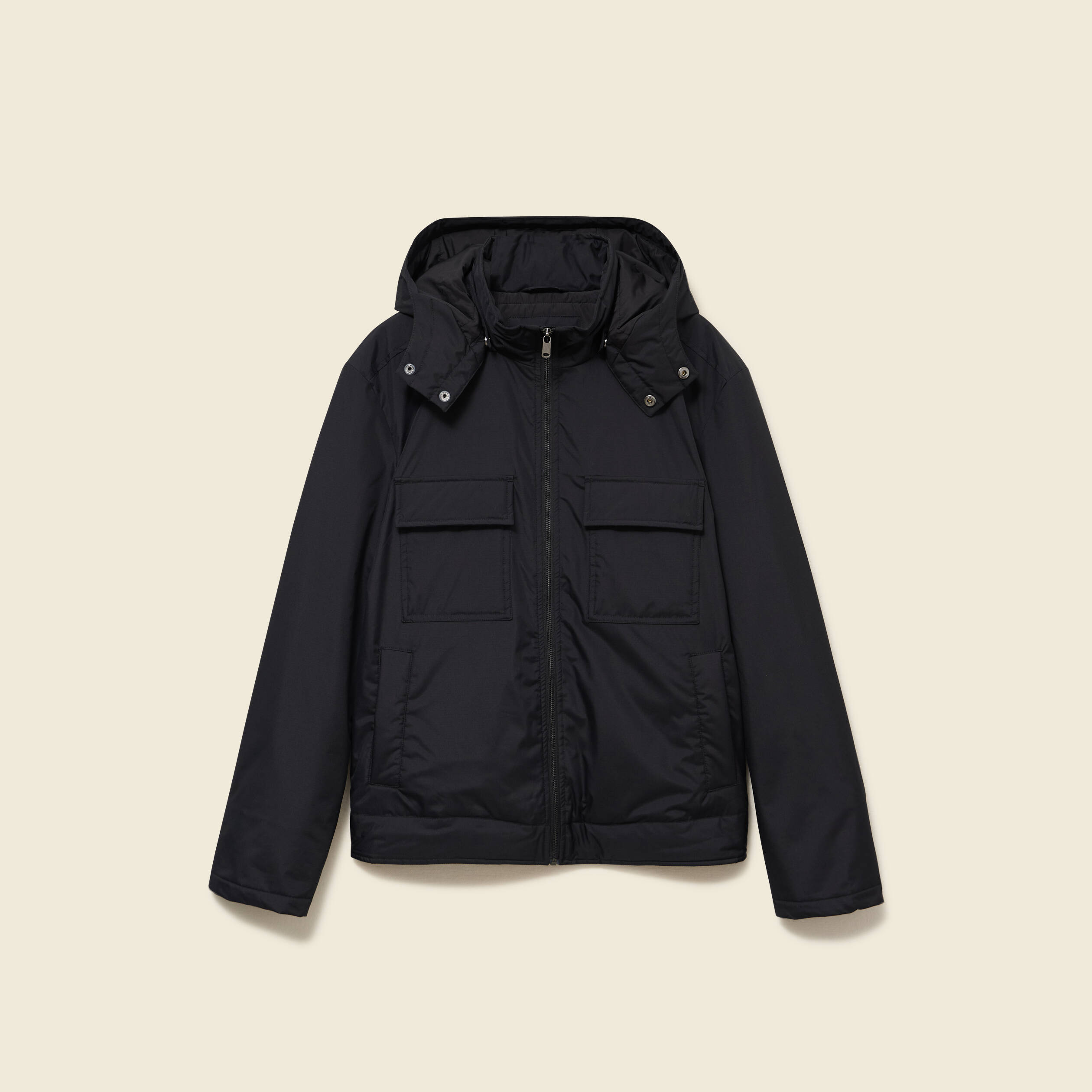 Blouson capuche doublure noir homme