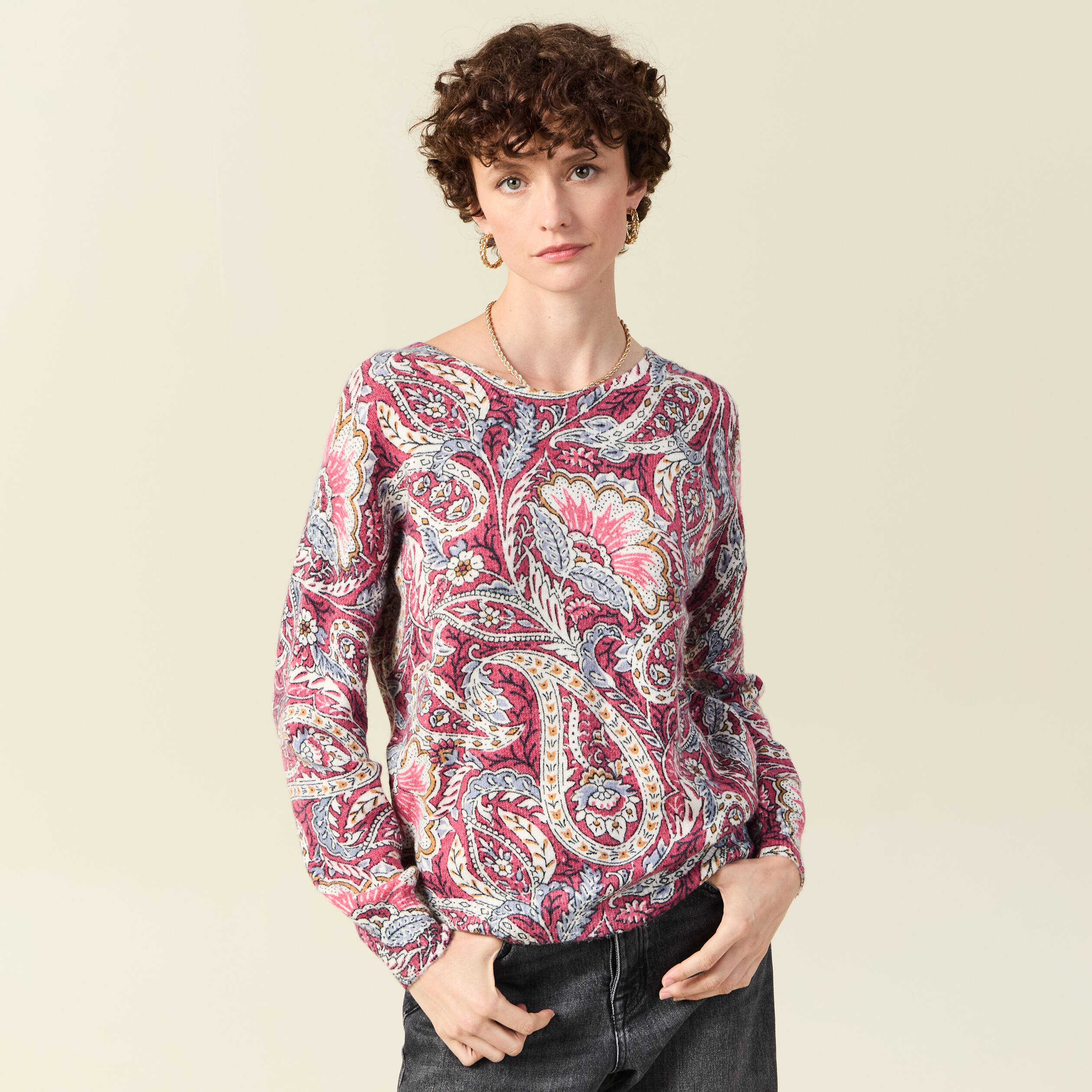 Yidarton Pull Femme Manches Longues Large Top Tunique Casual Mini Robe