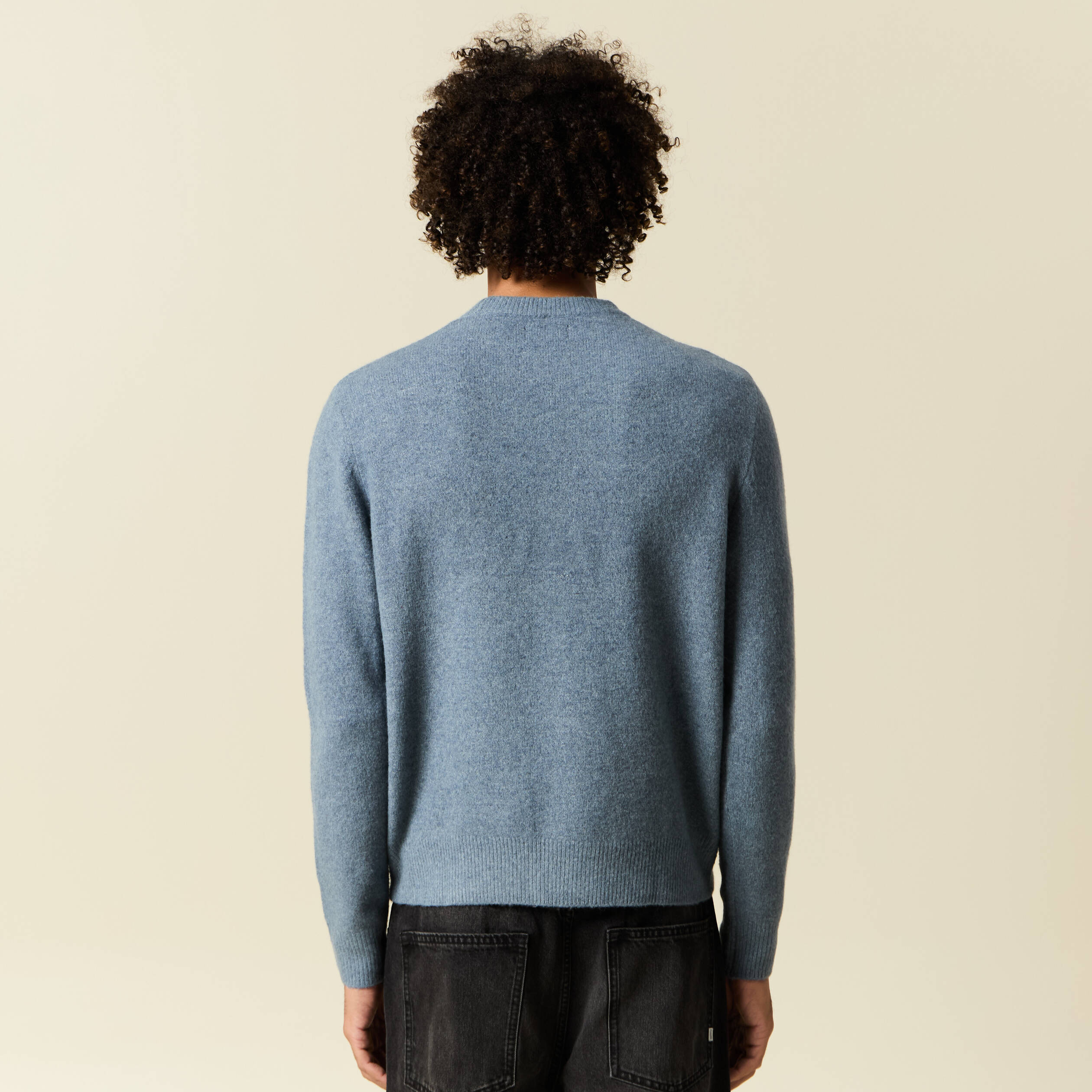 pull manches longues col rond bleu gris homme Pull manches longues col rond bleu gris homme
