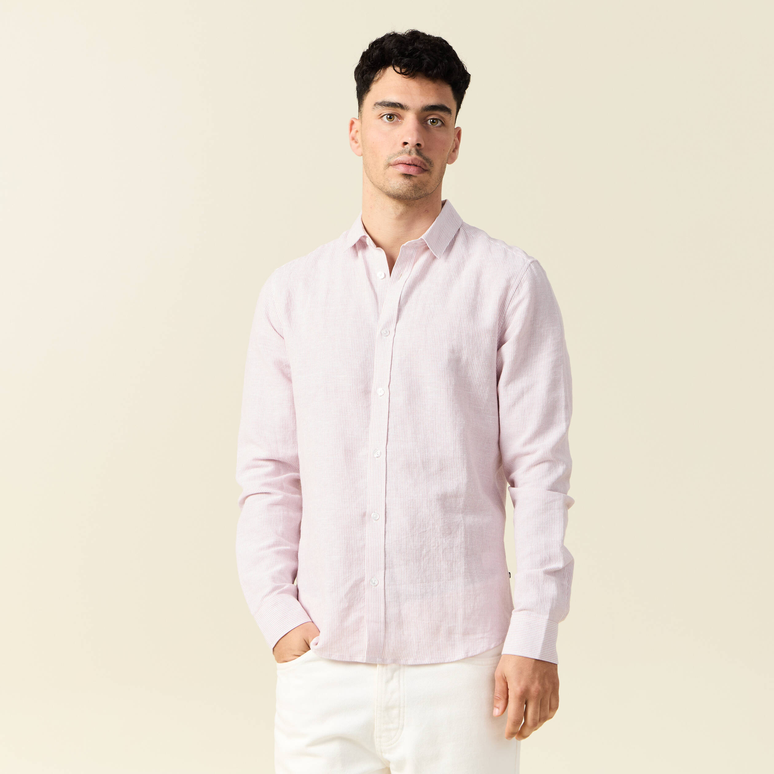 chemise manches longues vieux rose homme Chemise manches longues vieux rose homme