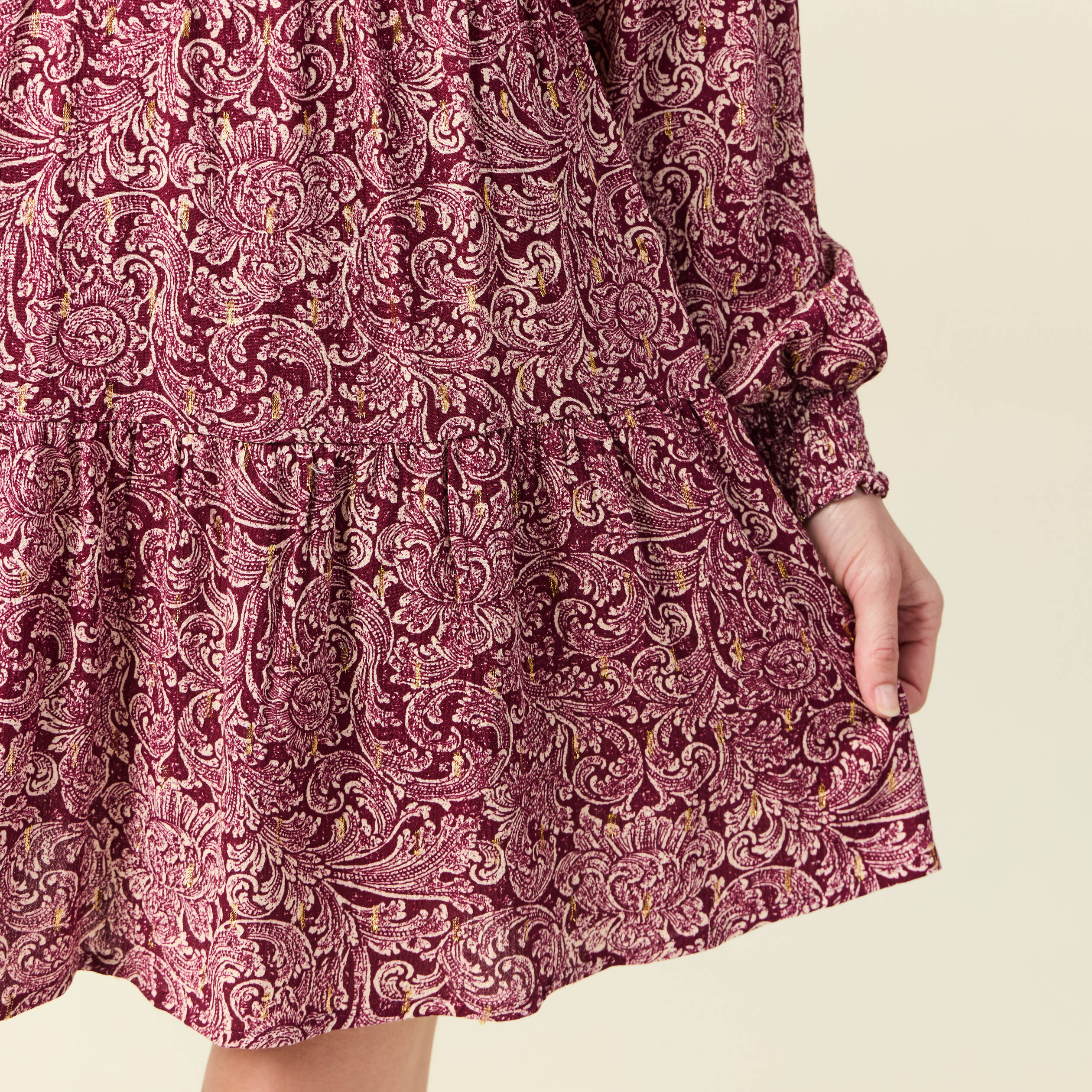 robe evasee fluide bordeaux femme Robe évasée fluide bordeaux femme