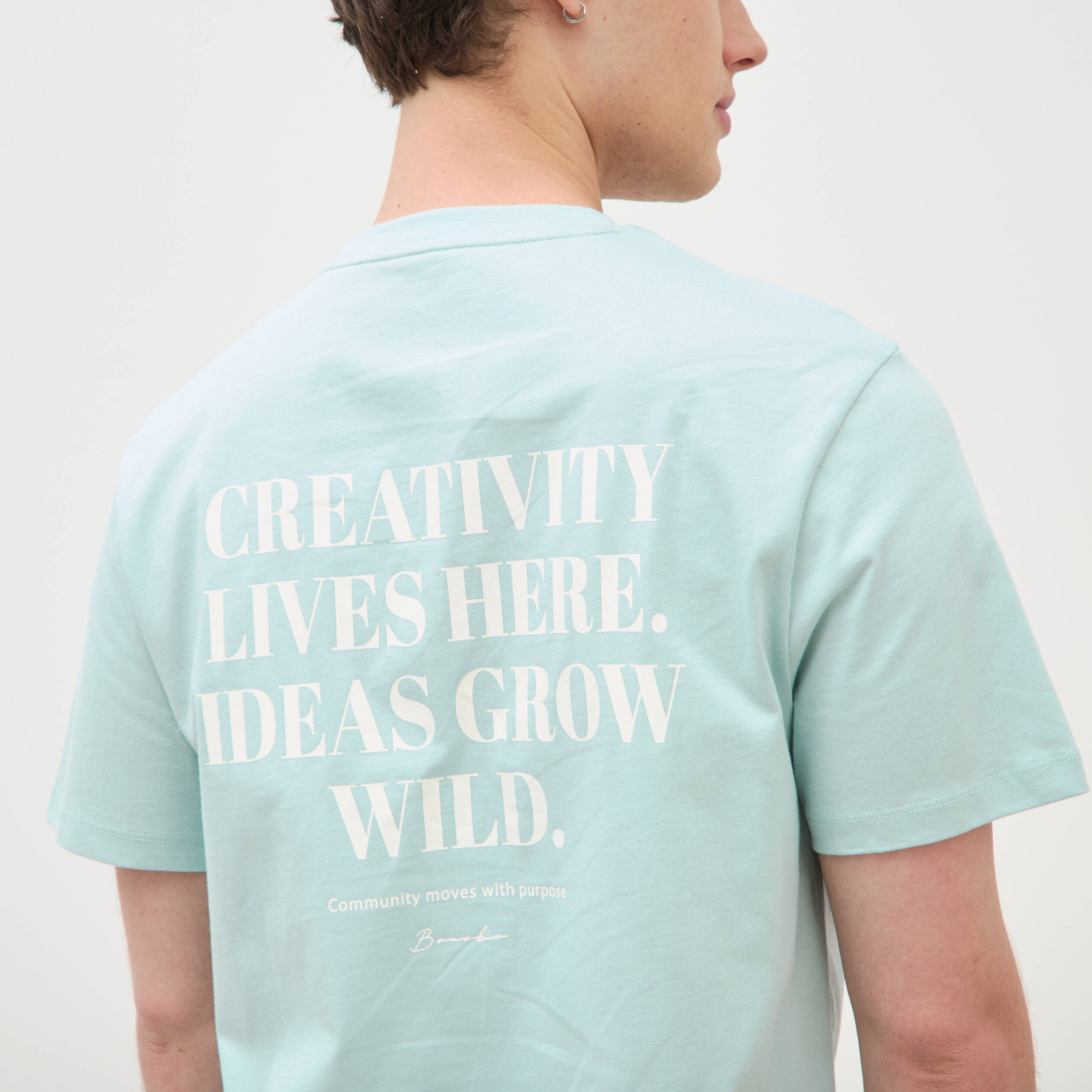 T-shirt en coton bleu gris homme