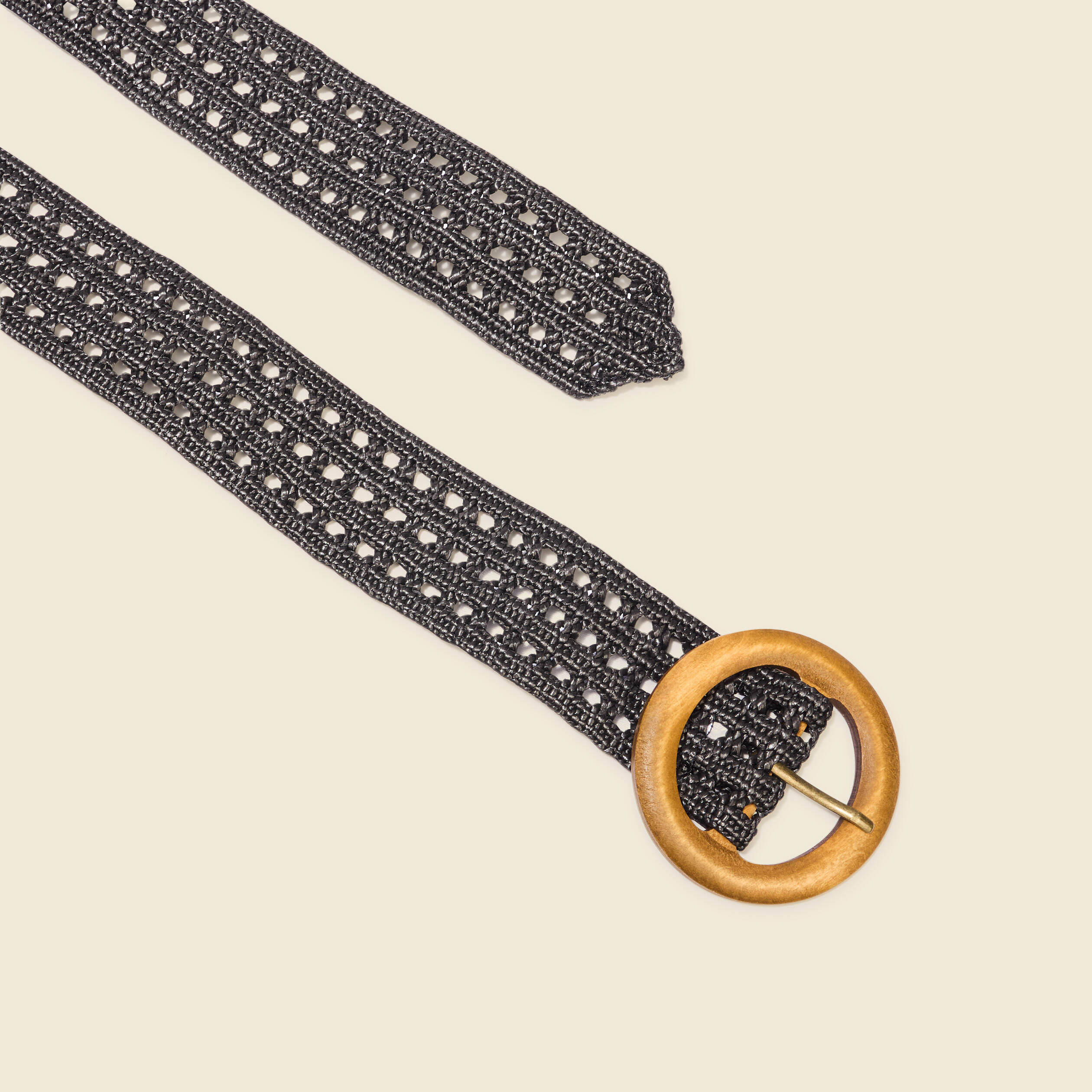 ceinture tressee perforee noir femme Ceinture tressée perforée noir femme