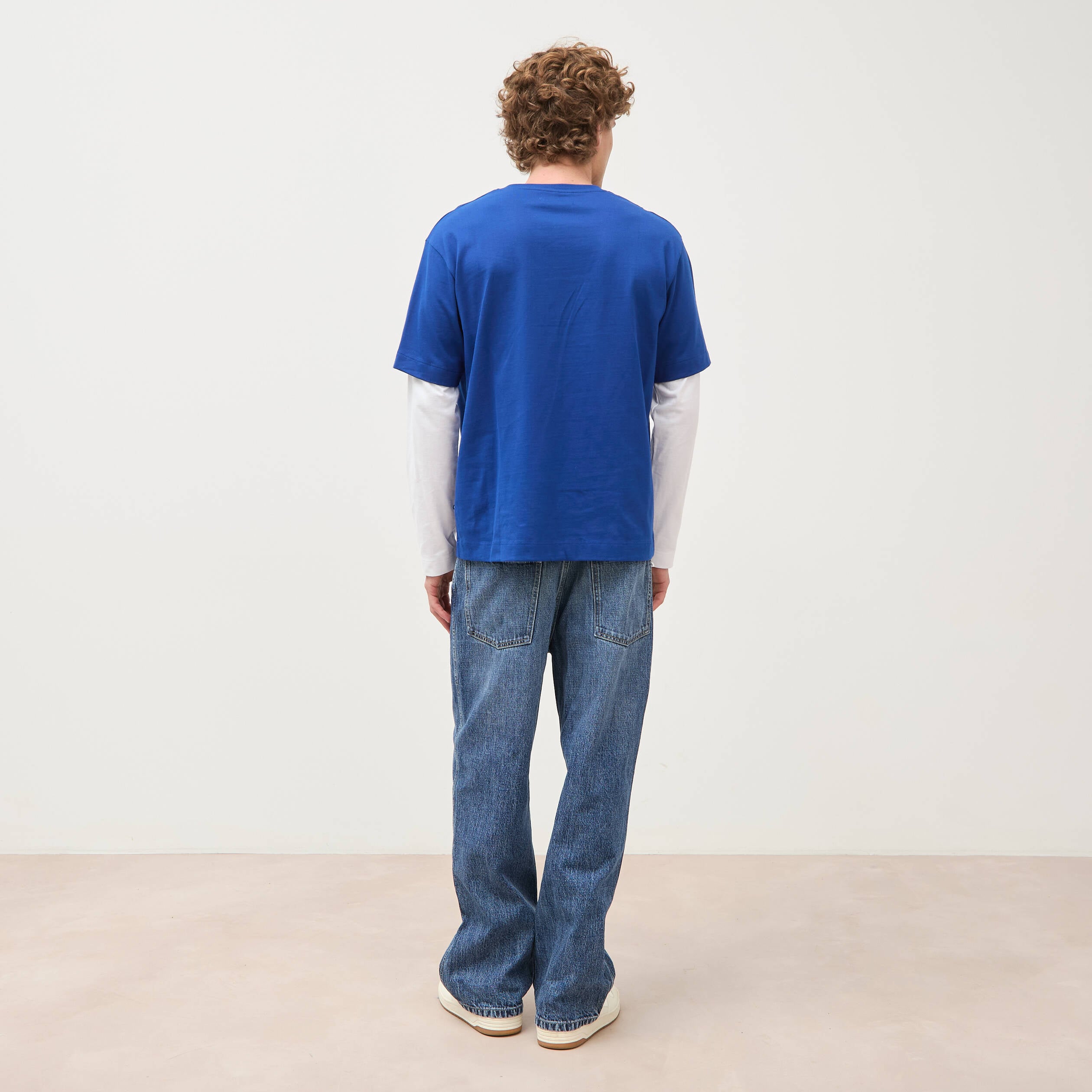 T-shirt ample en coton manches courtes bleu electrique homme