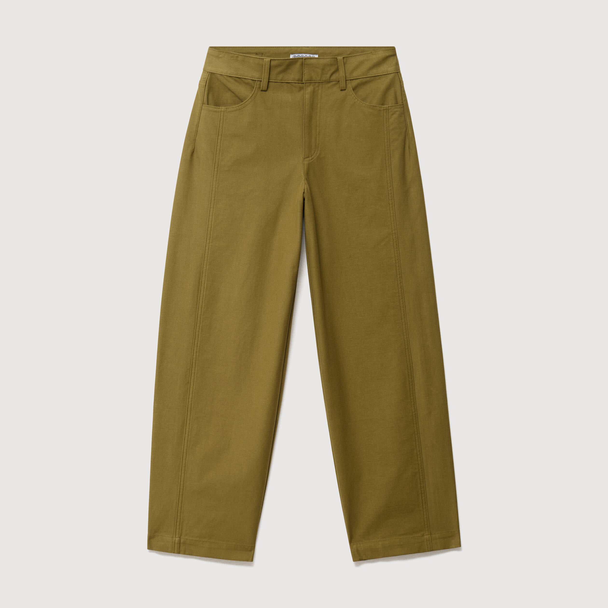 Pantalon coupe regular vert kaki femme
