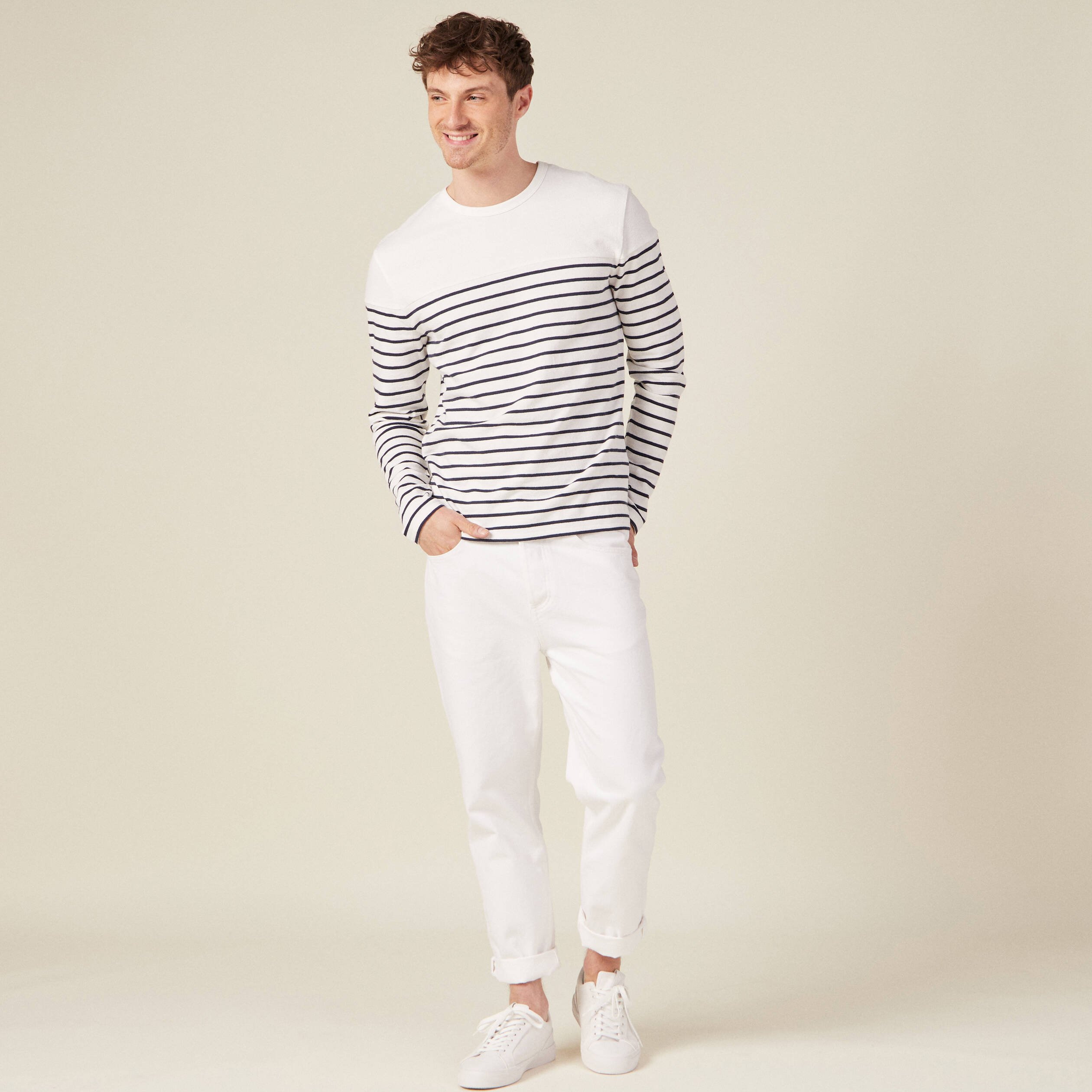 t shirt manches longues ecru homme T-shirt manches longues ecru homme