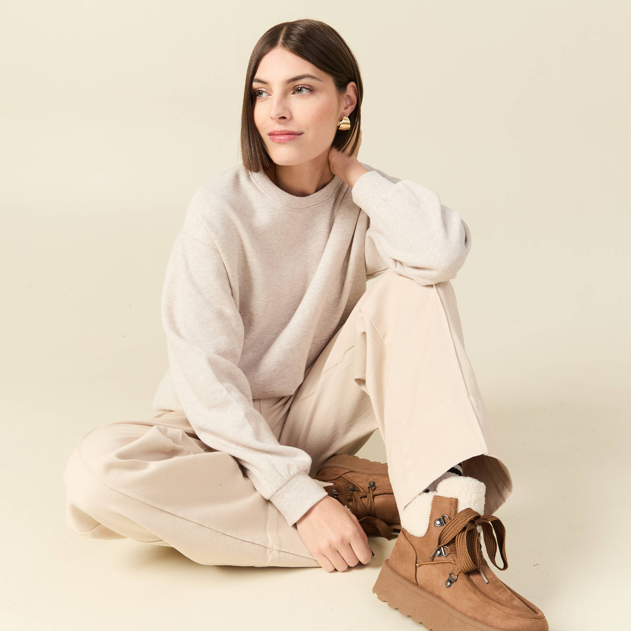 Sweat Femme Dorothy Perkins – Beige – Taille 20 – Coton – Occasion