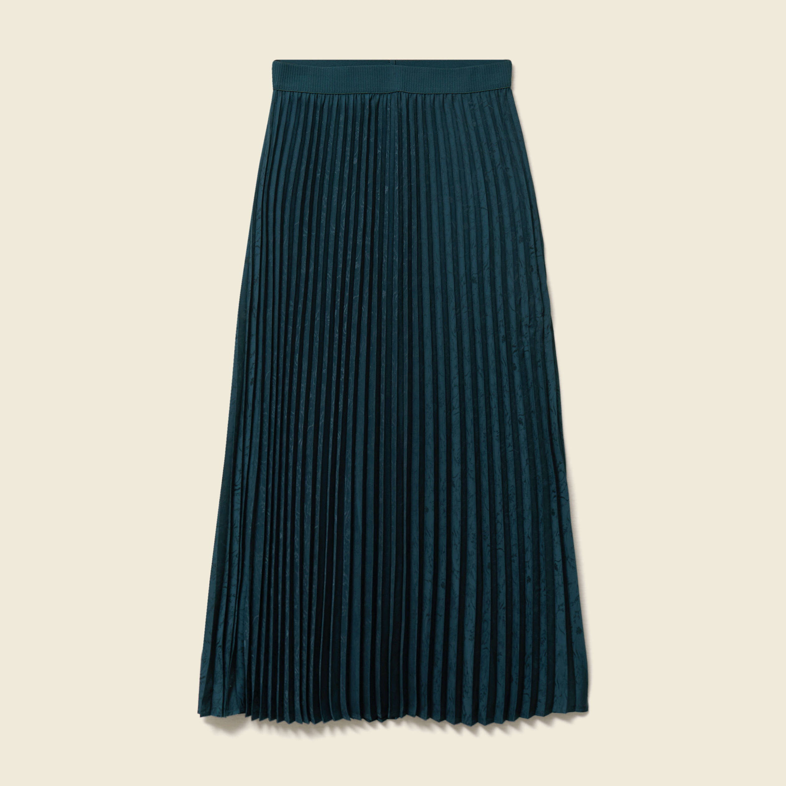 Jupe satin&eacute;e bleu canard femme