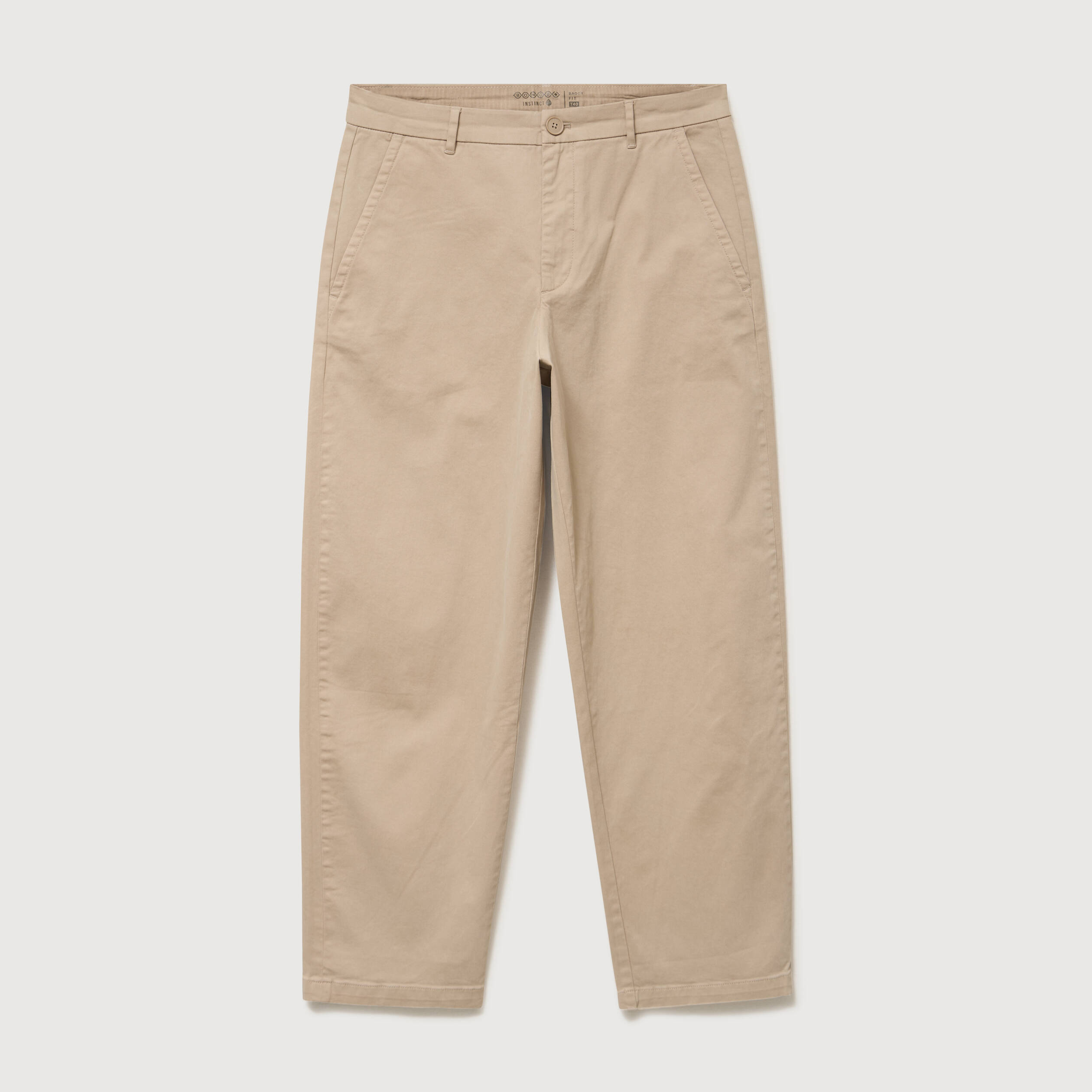 Pantalon coupe large beige homme