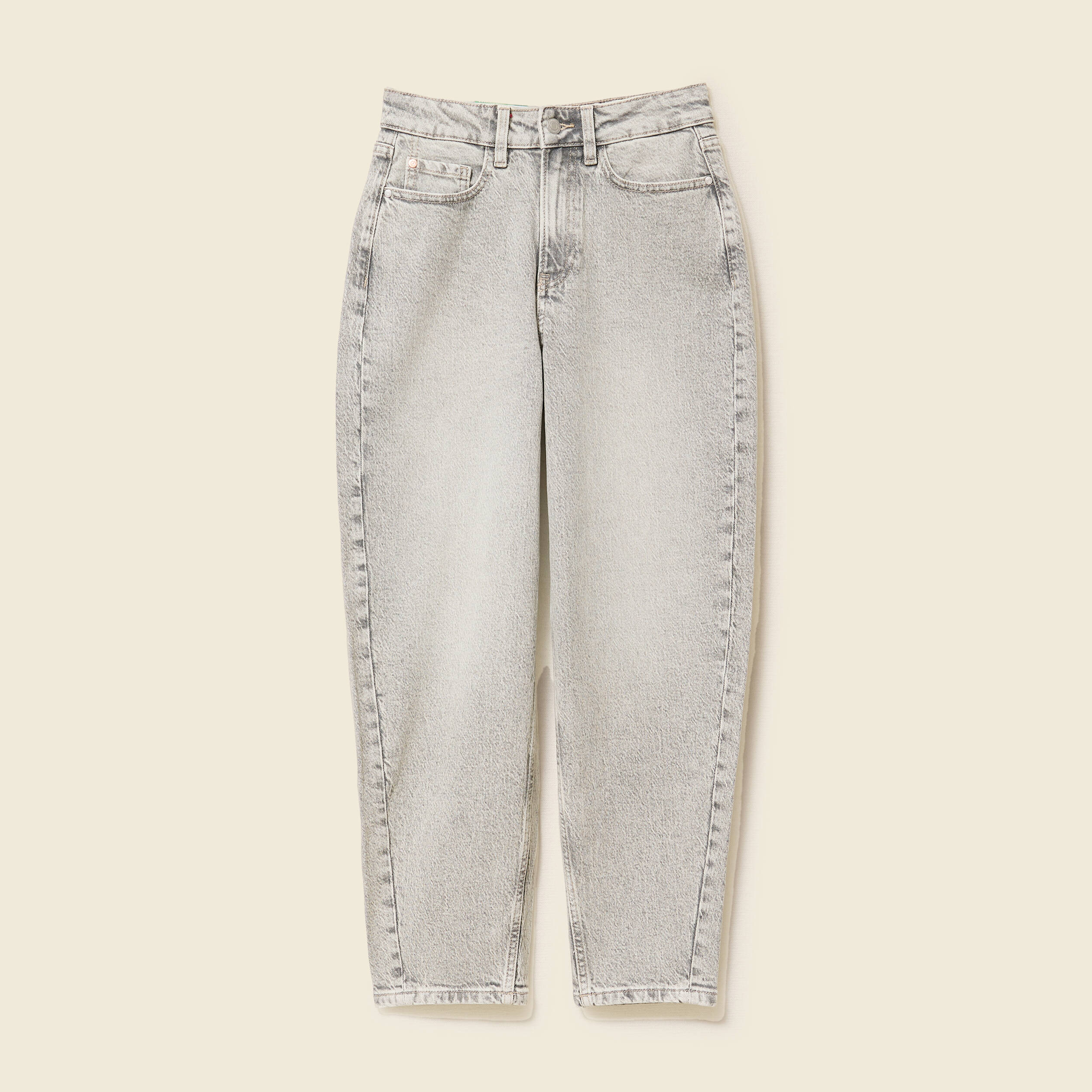 jeans barrel slouchy taille haute 78eme denim gris clair femme Jeans barrel slouchy taille haute 7/8ème denim gris clair femme
