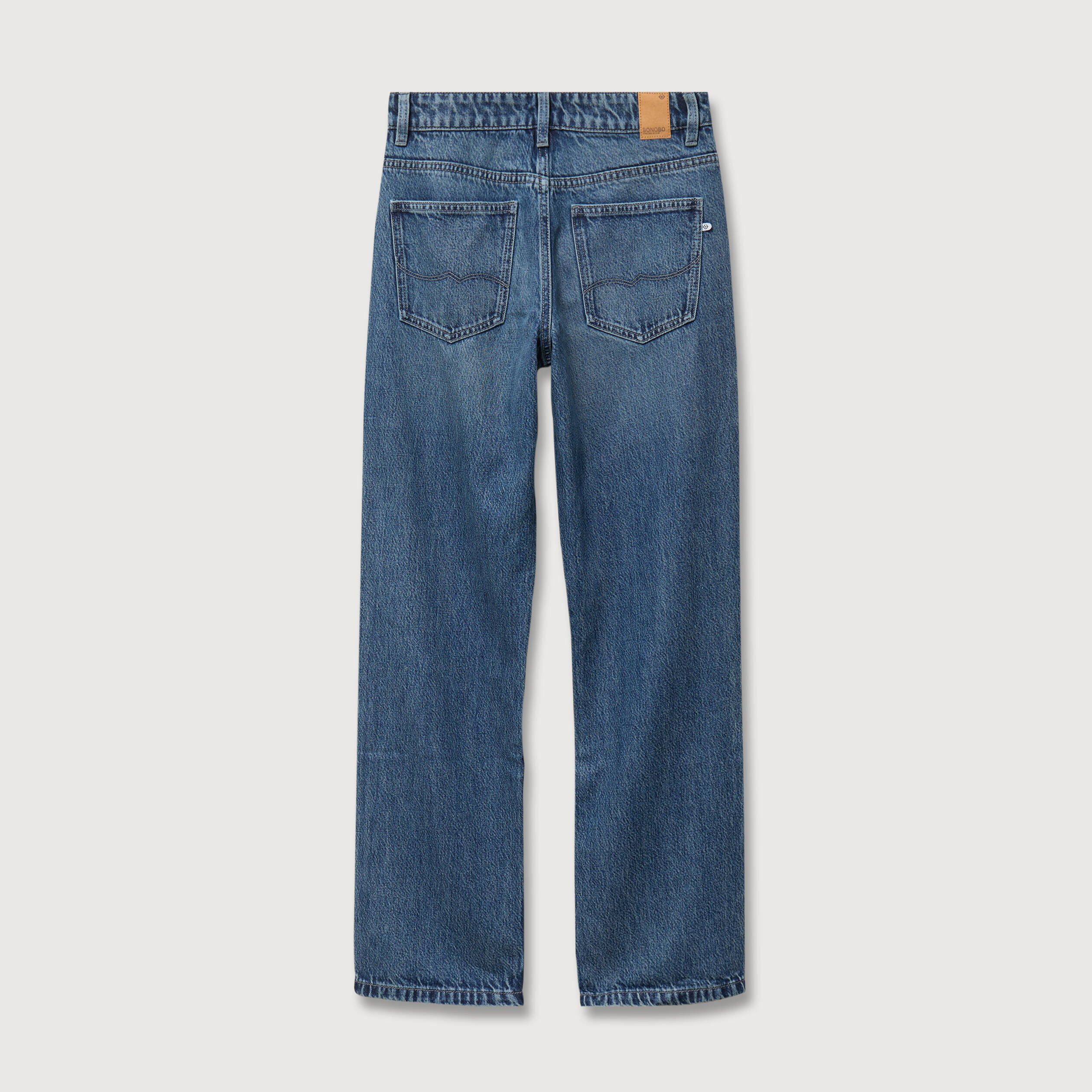 Jeans straight taille standard bleu gris femme