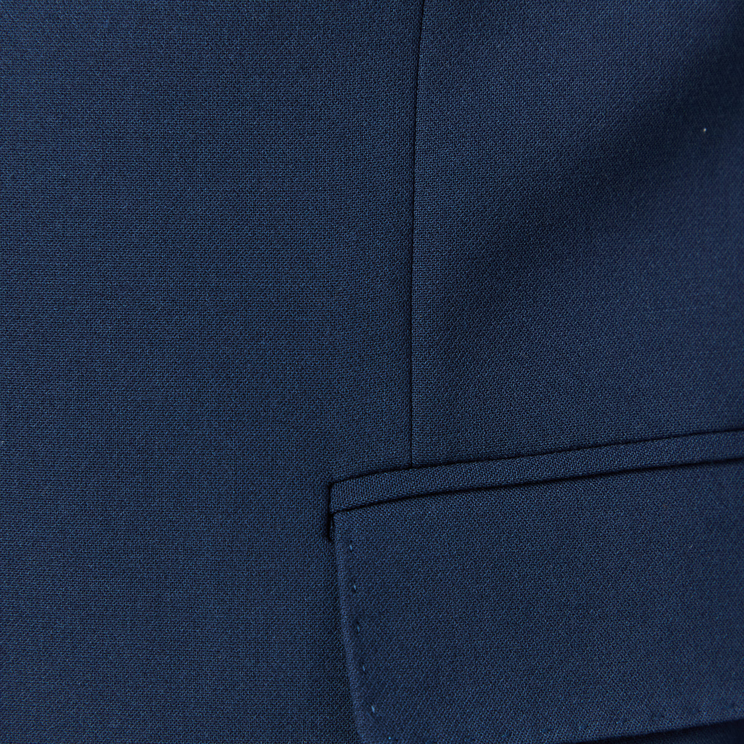 Blazer manches longues col tailleur bleu marine homme