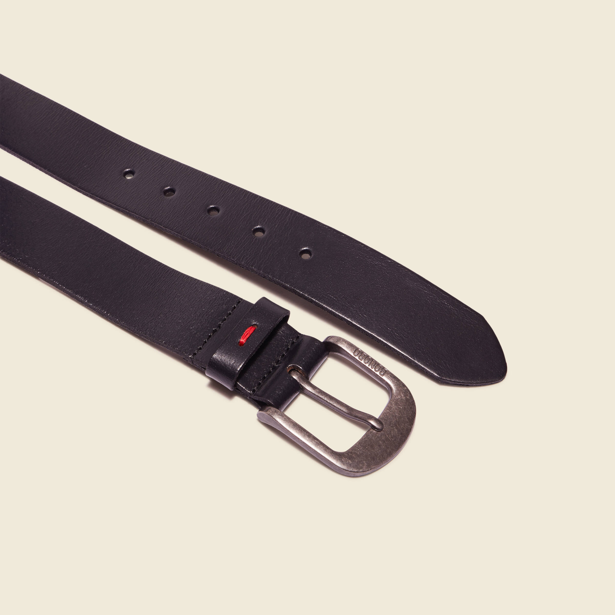 Ceinture en cuir noir homme Bonobo