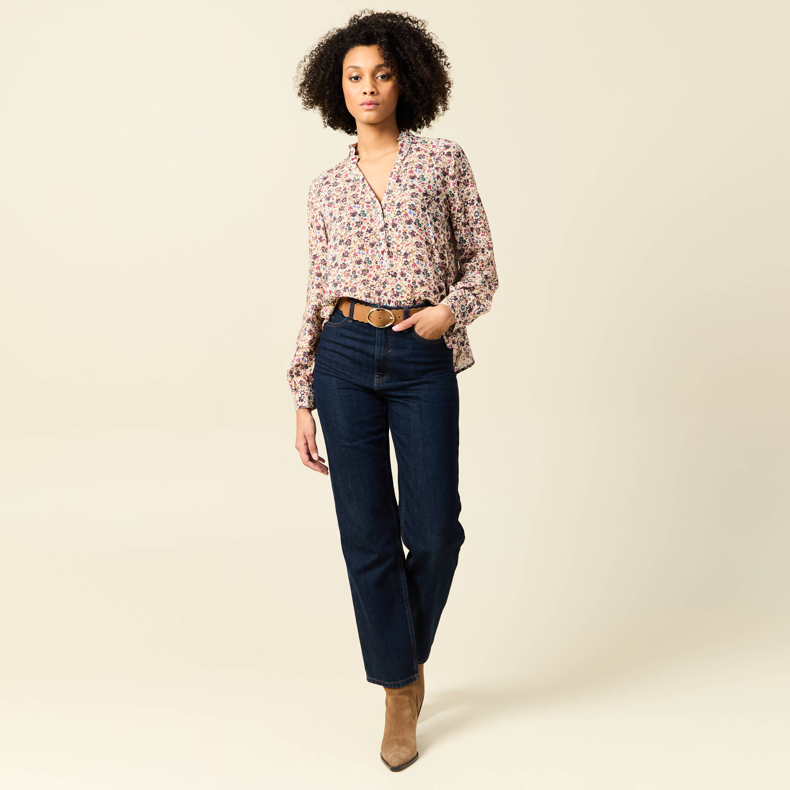 blouse manches longues creme femme Blouse manches longues creme femme