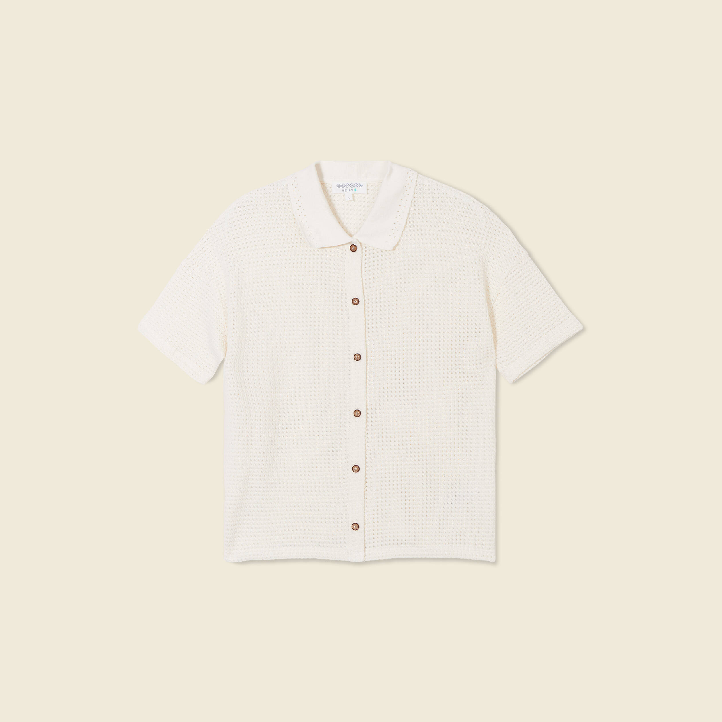 Polo manches courtes creme femme