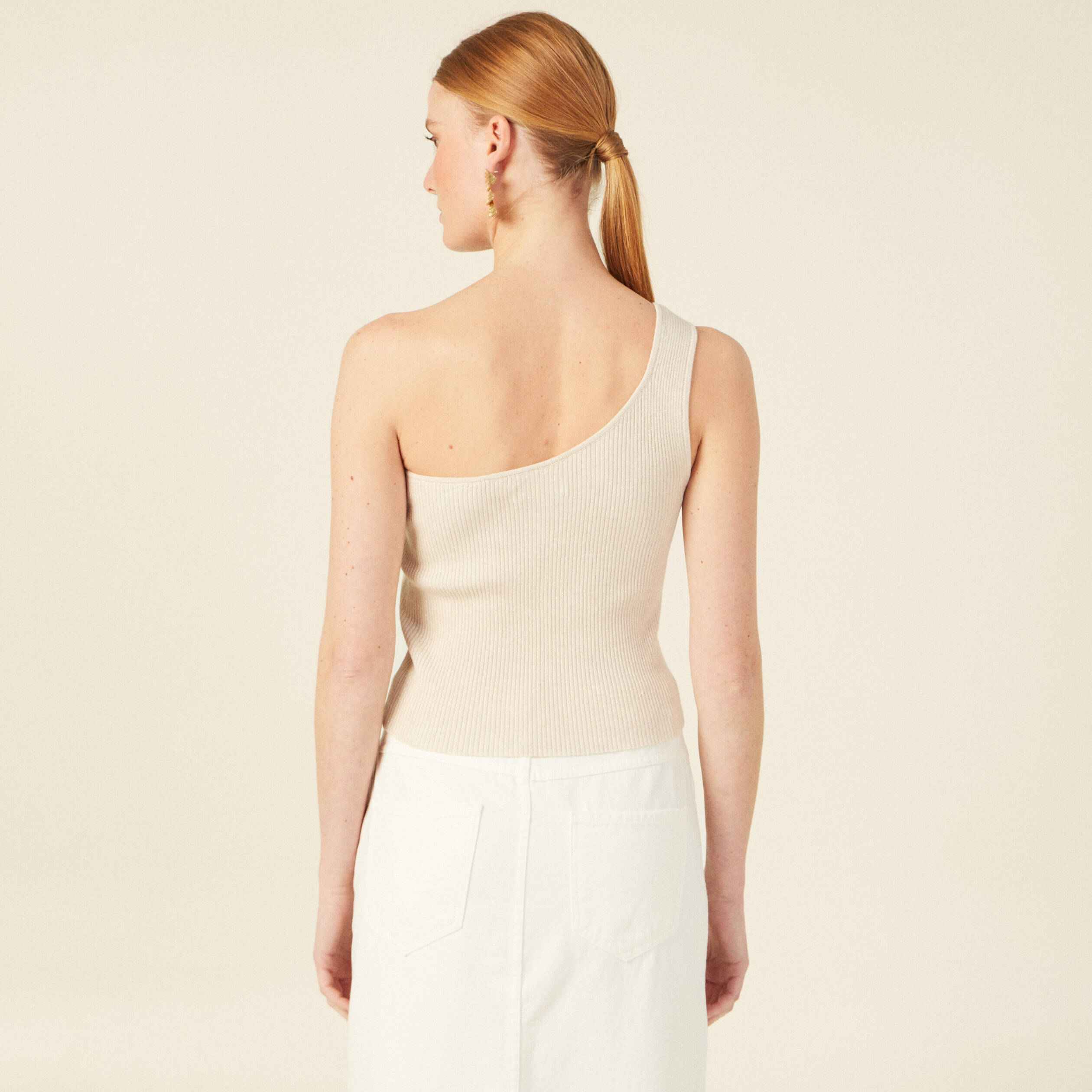 pull asymetrique creme femme Pull asymétrique creme femme