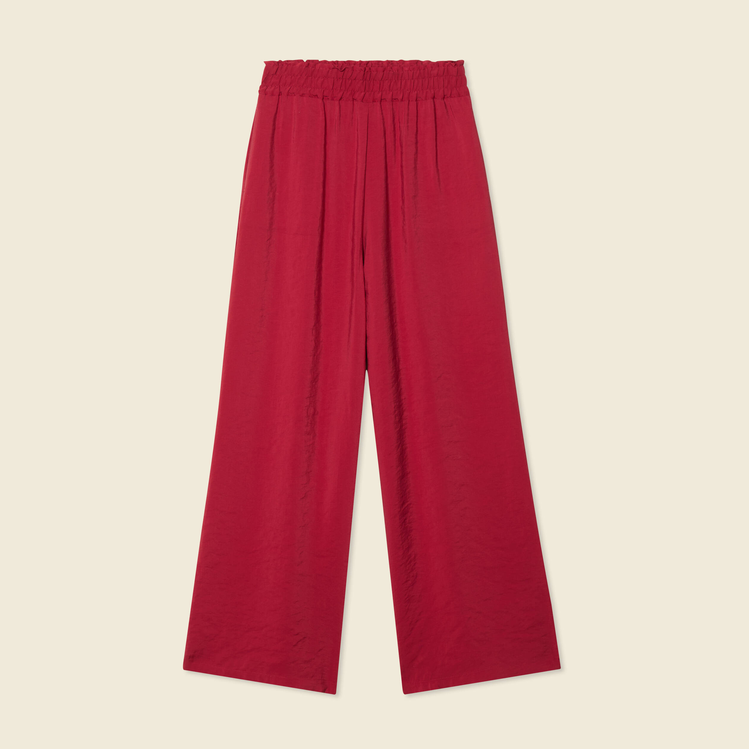 pantalon large fluide rouge fonce femme Pantalon large fluide rouge foncé femme