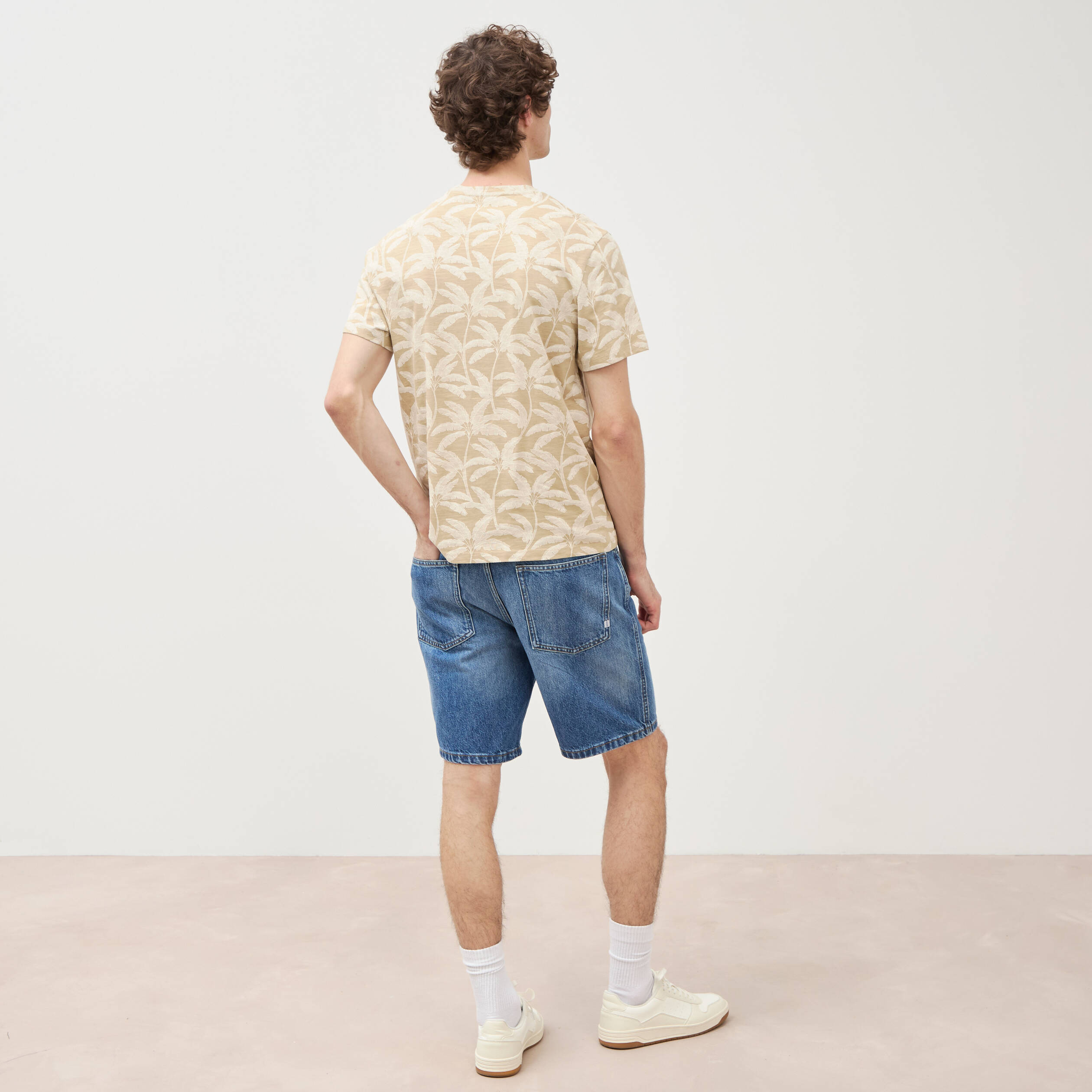 T-shirt manches courtes beige moyen homme