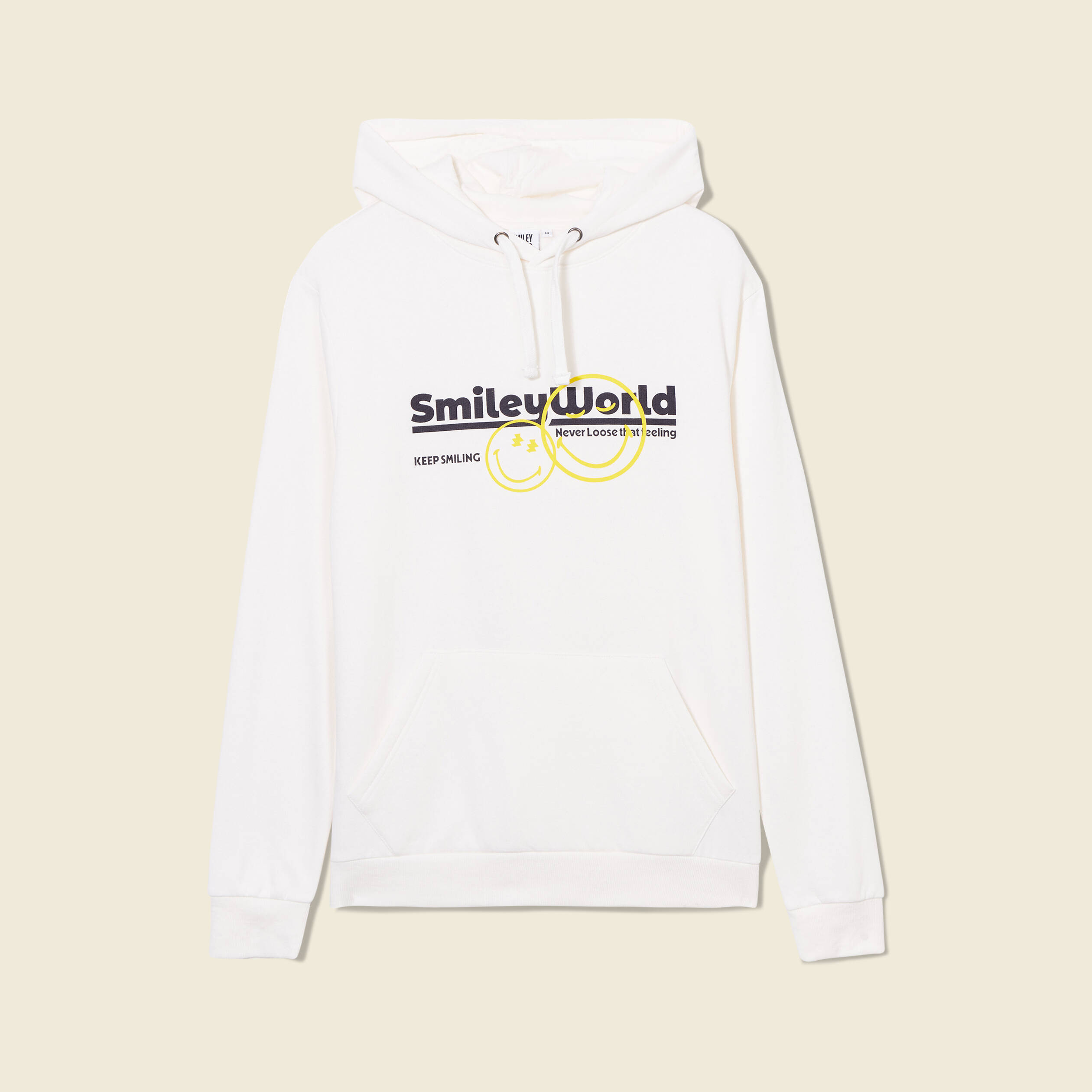 Sweat à capuche SmileyWorld ecru homme
