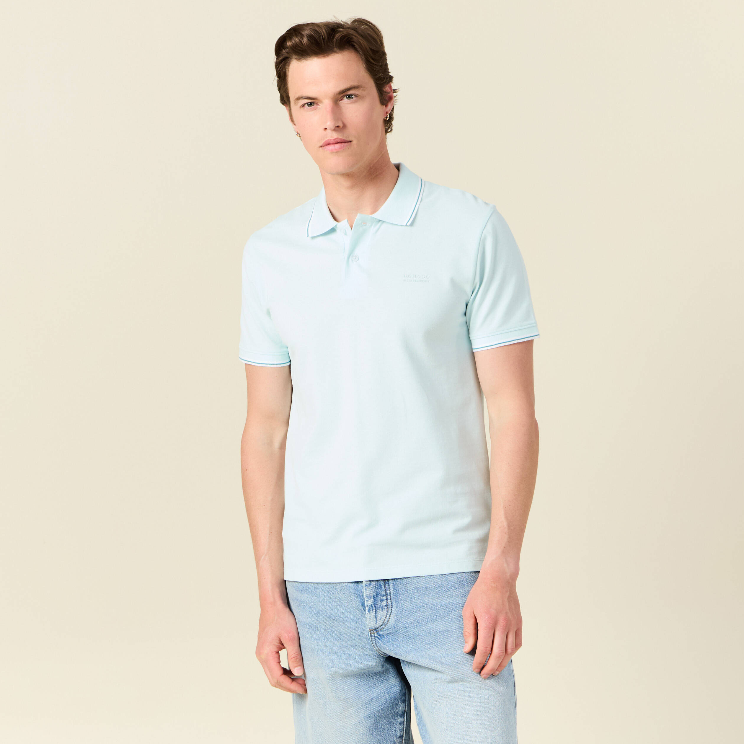polo eco responsable bleu clair homme Polo éco-responsable bleu clair homme
