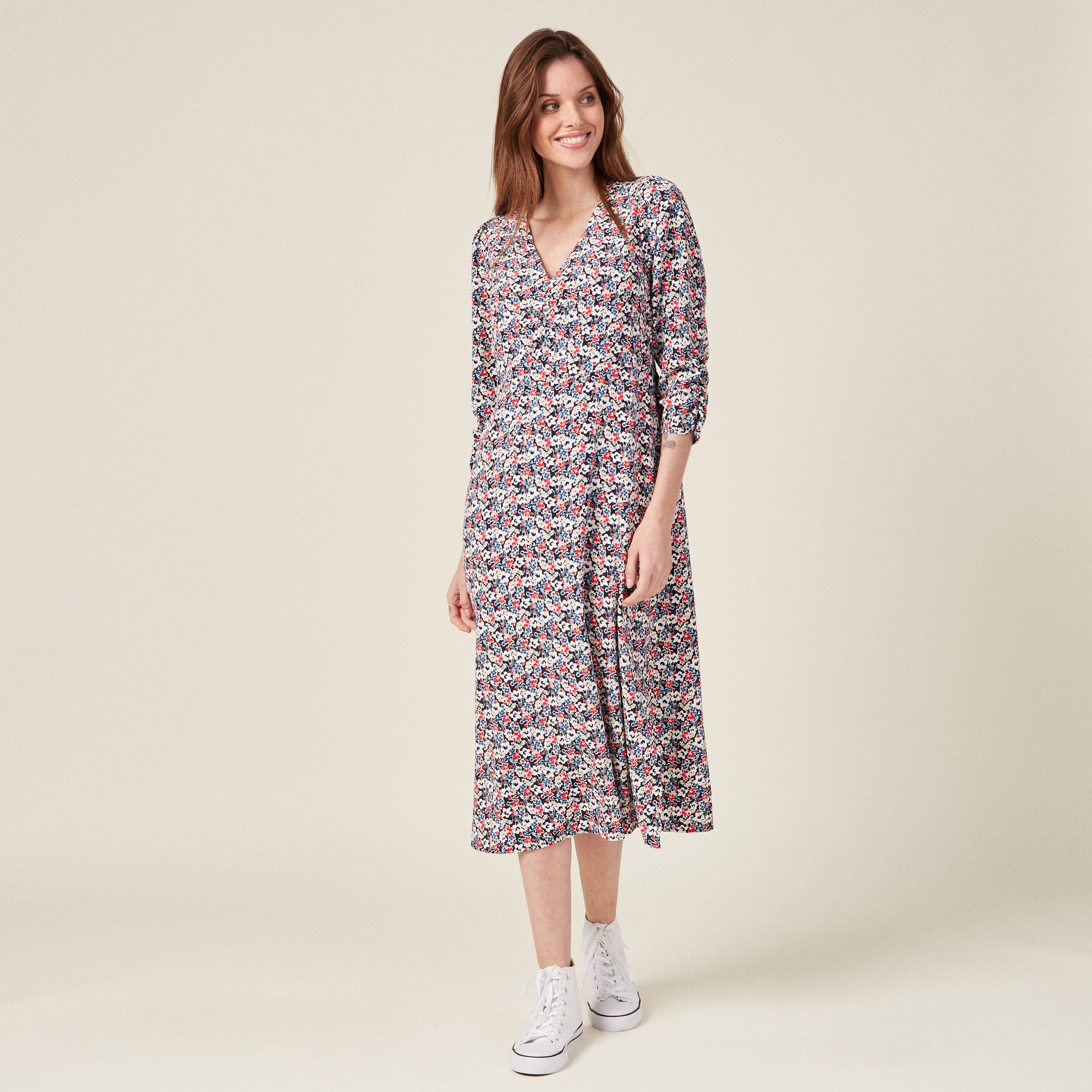 Robe longue eco responsable bleu marine femme Bonobo