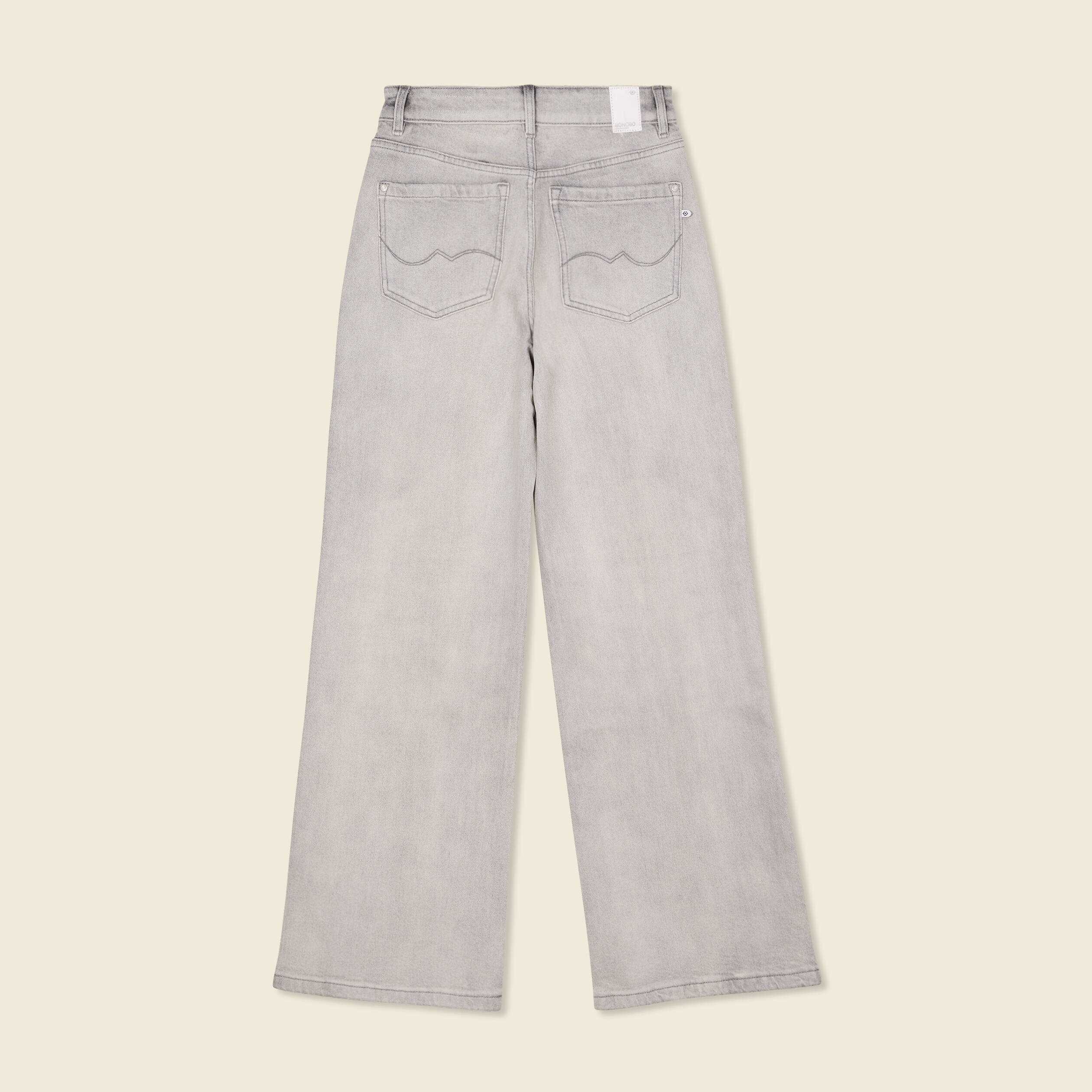 jeans large eco responsable denim gris clair femme Jeans large éco-responsable denim gris clair femme