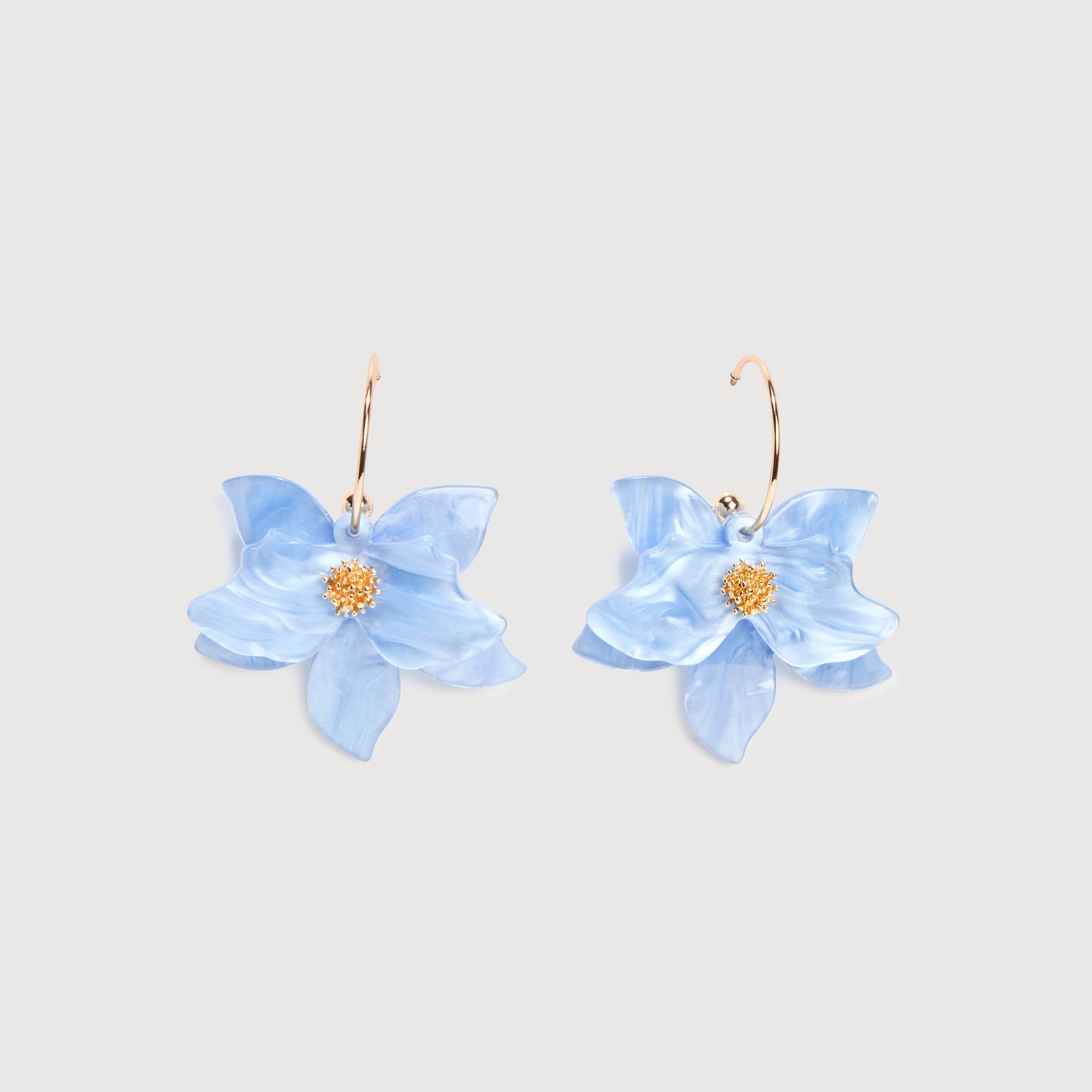 Boucles d'oreilles pendantes bleu clair femme
