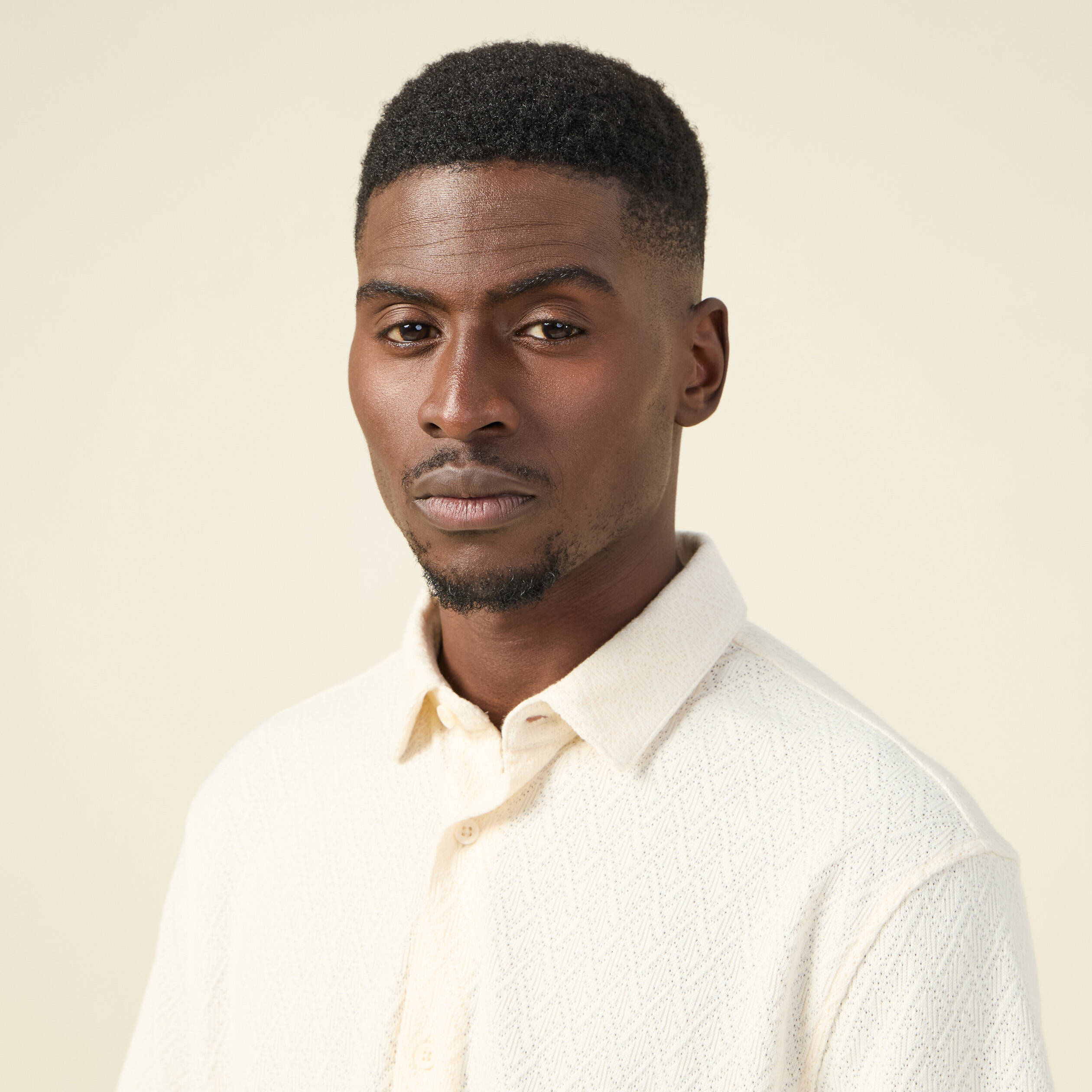 Chemise manches courtes ecru homme