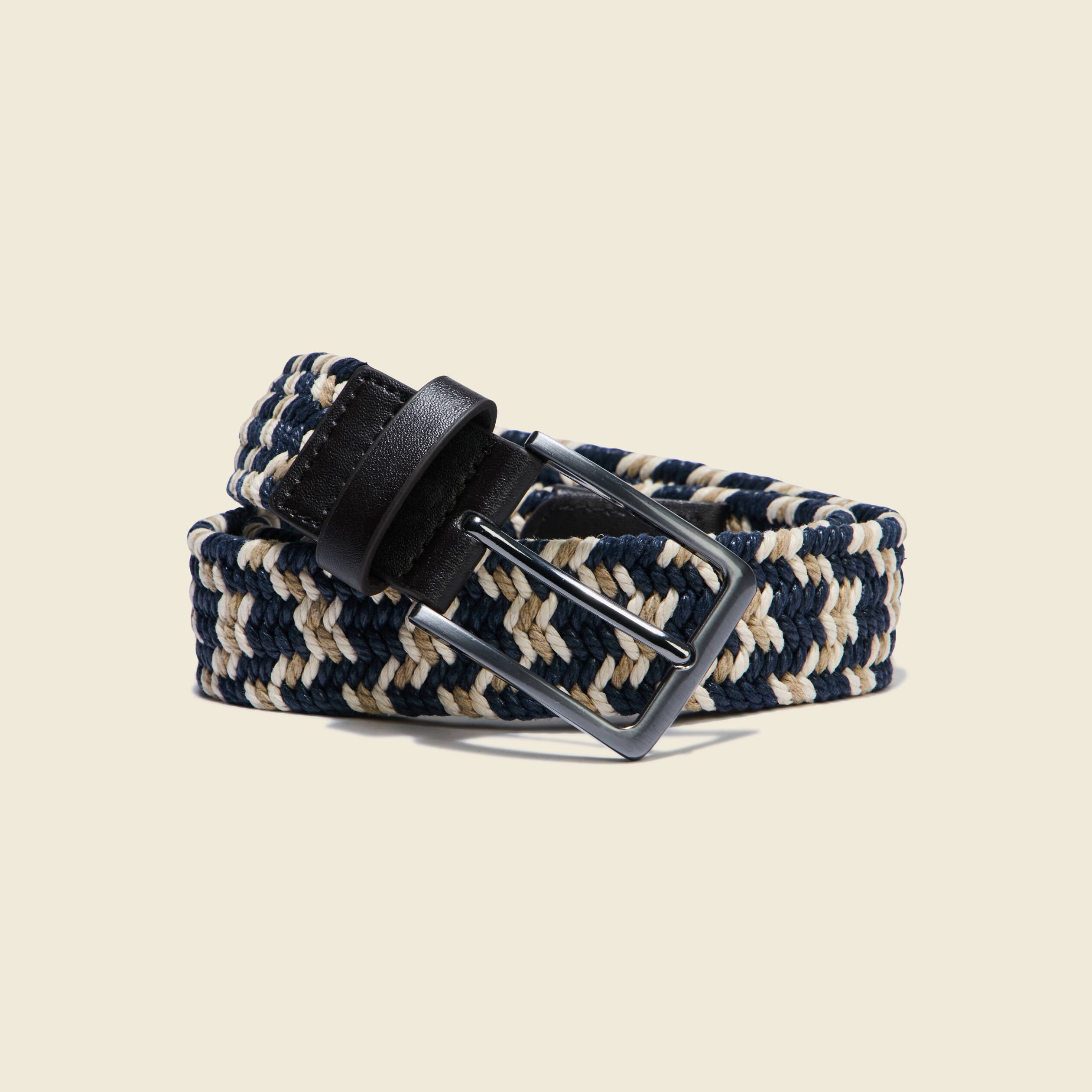 Ceinture tress&eacute;e multicolore homme