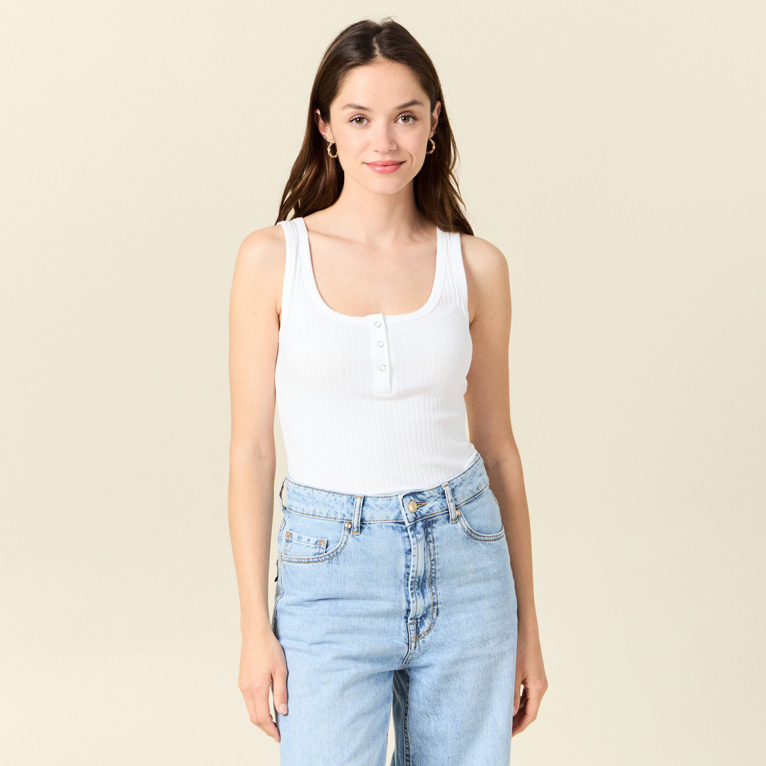 debardeur sans manches blanc femme Débardeur sans manches blanc femme