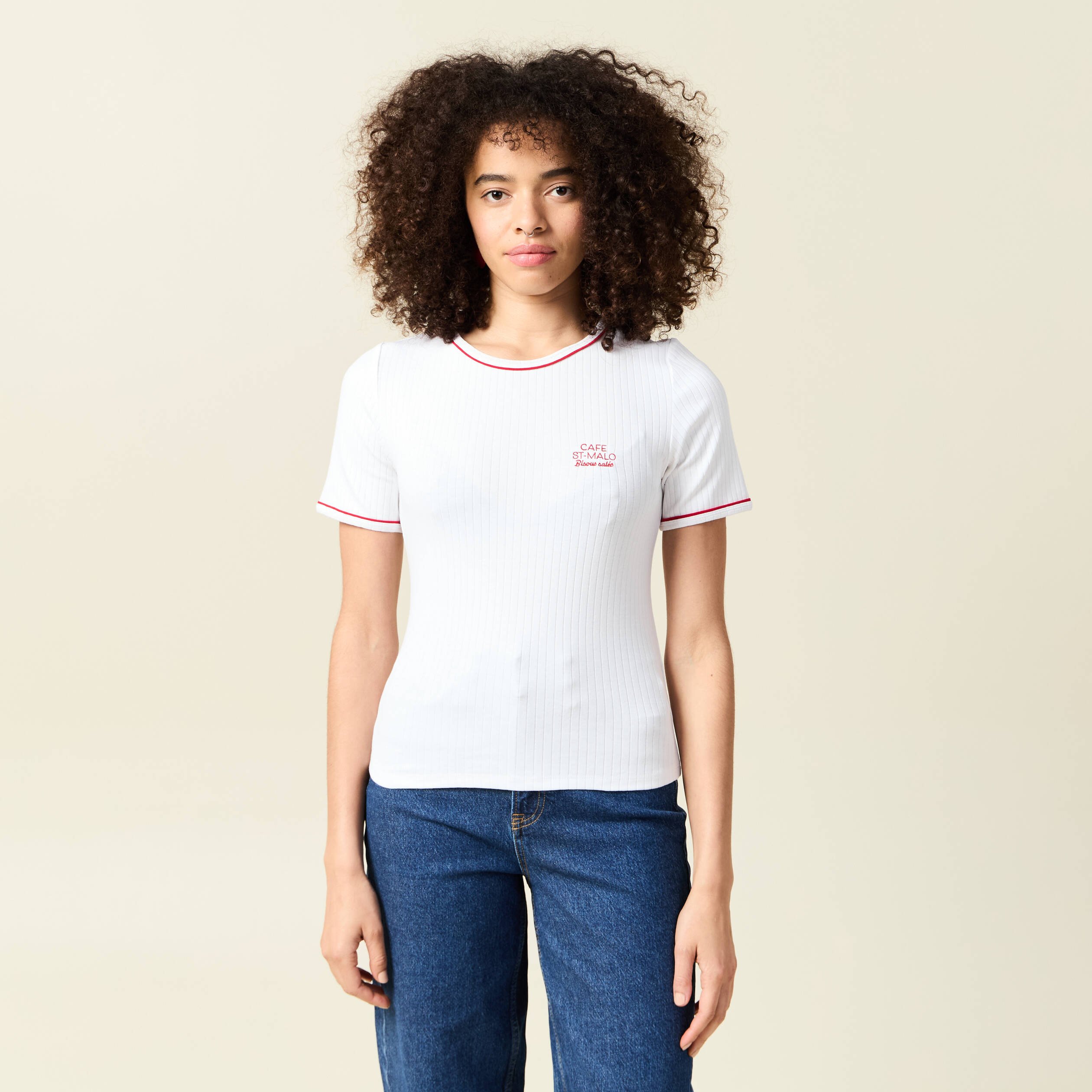 short ajuste court manches courtes blanc femme Short ajusté court manches courtes blanc femme