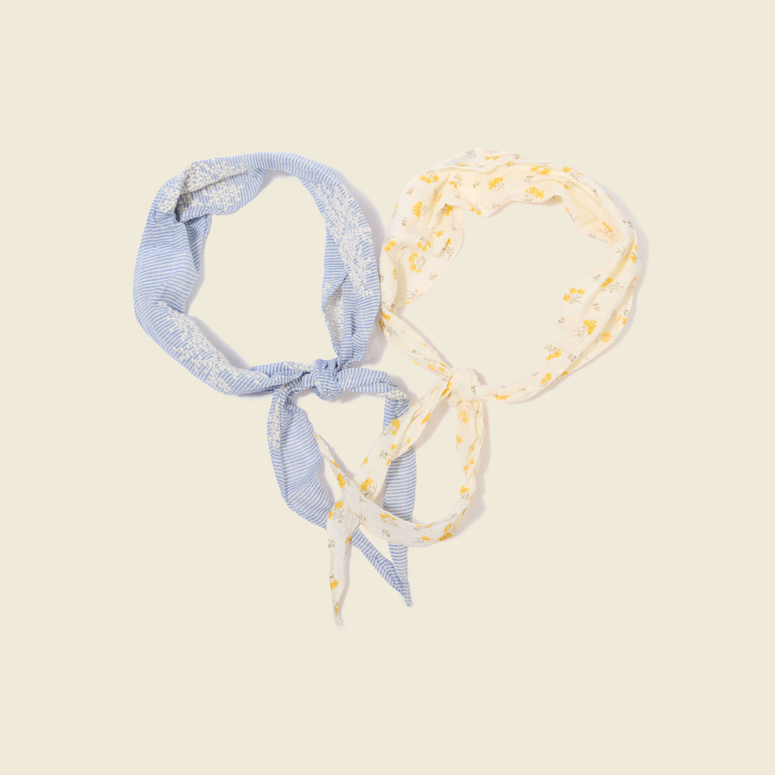Lot de 2 foulards en coton bleu ciel femme