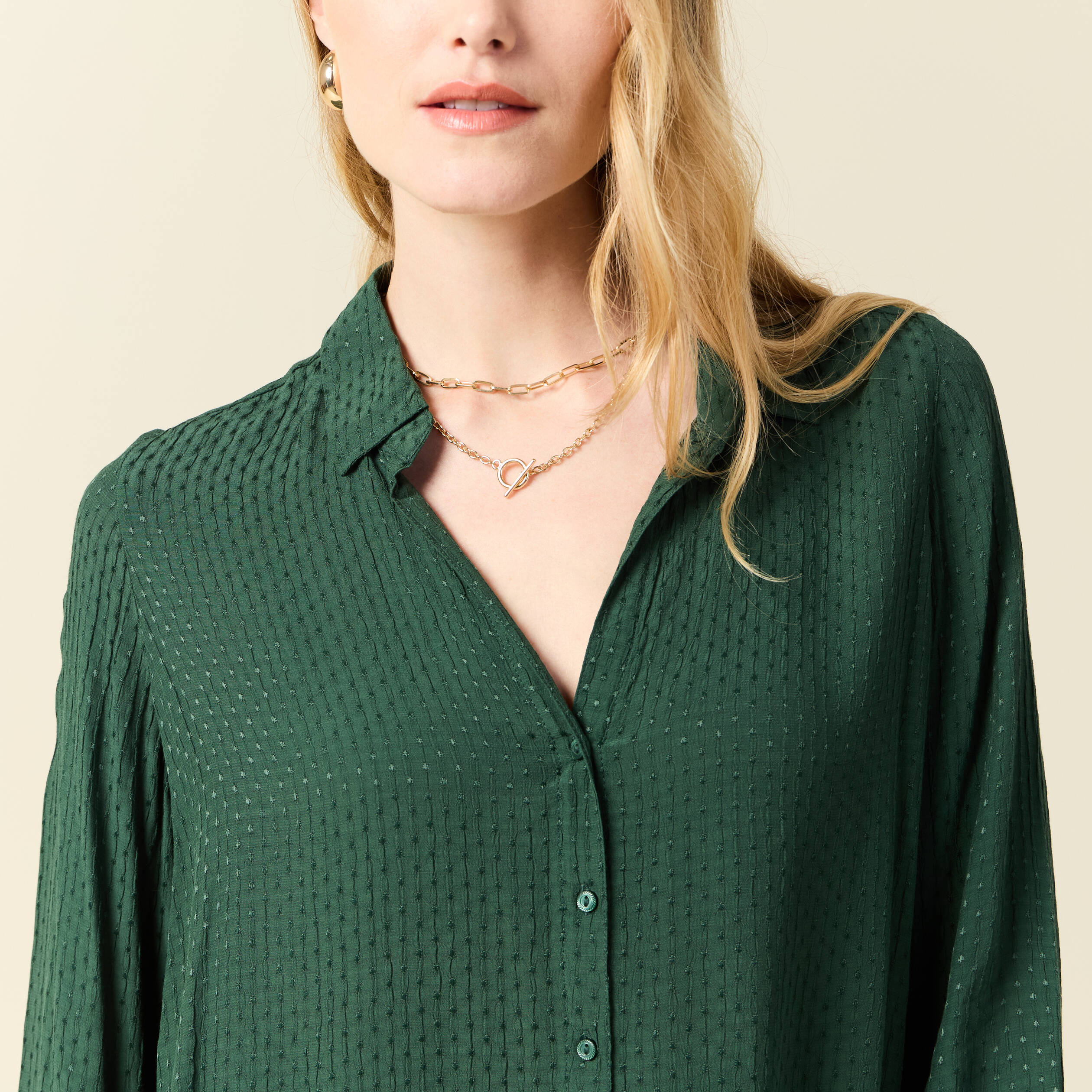 chemise manches longues vert fonce femme Chemise manches longues vert foncé femme