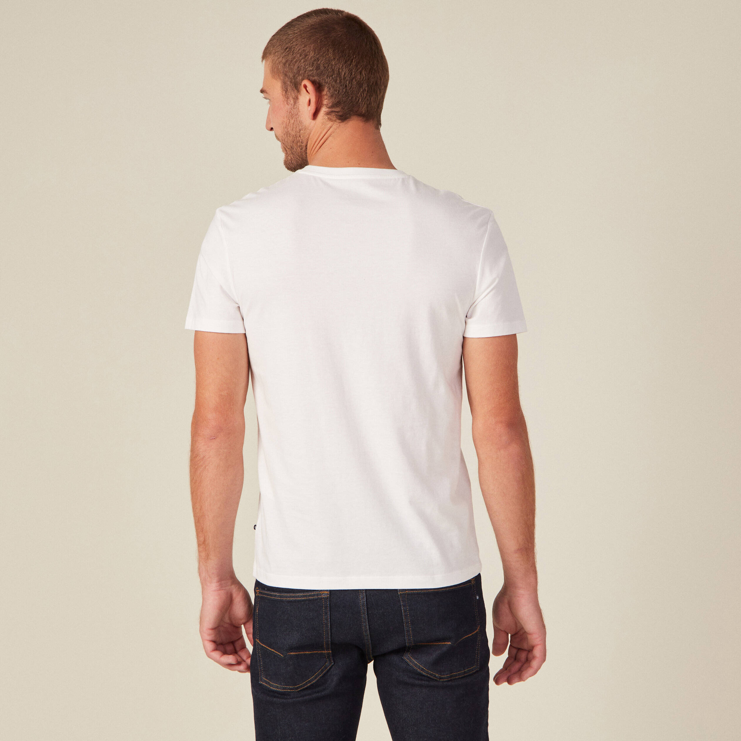 T-shirt manches courtes ecru homme