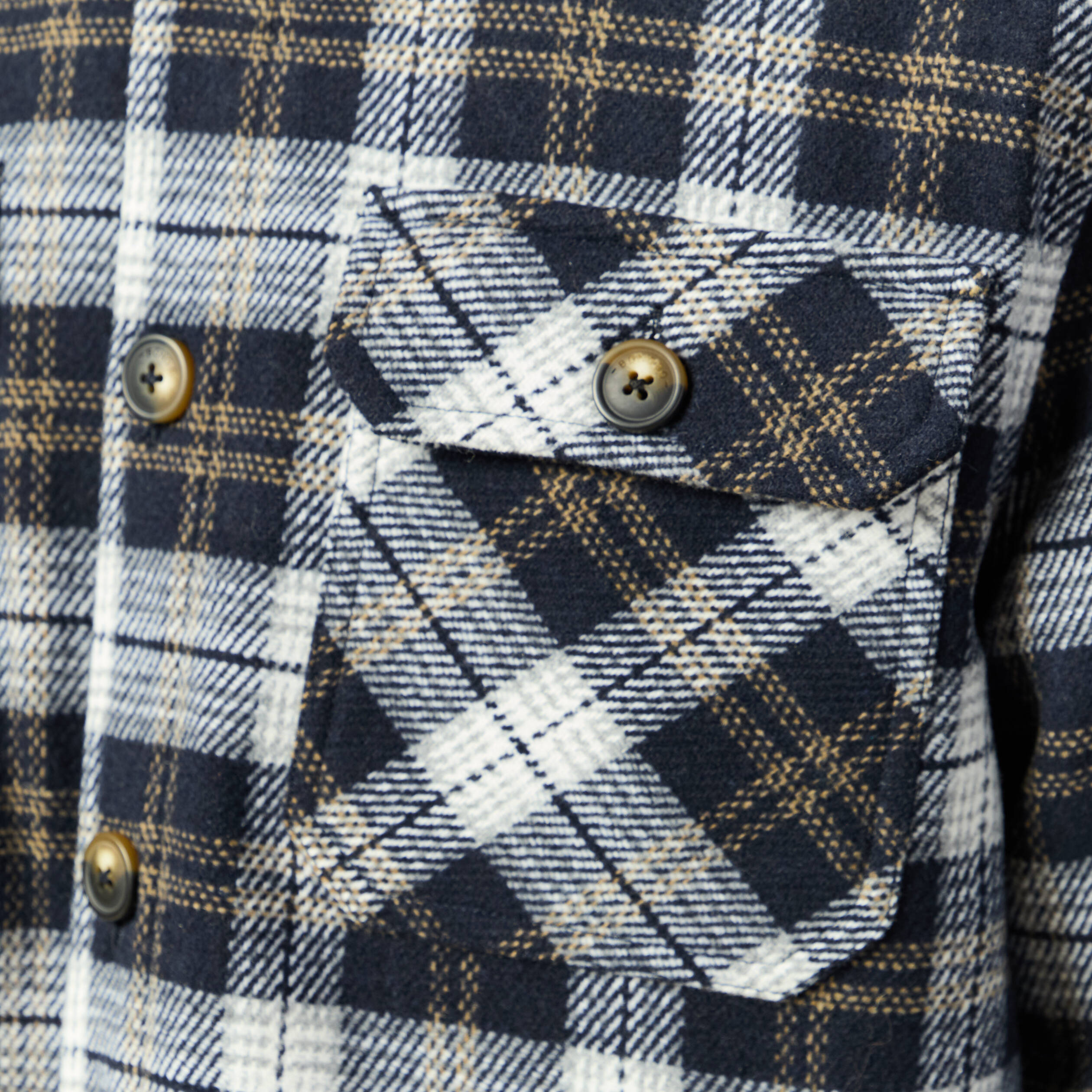 Surchemise oversize courte doubl&eacute;e bleu marine homme