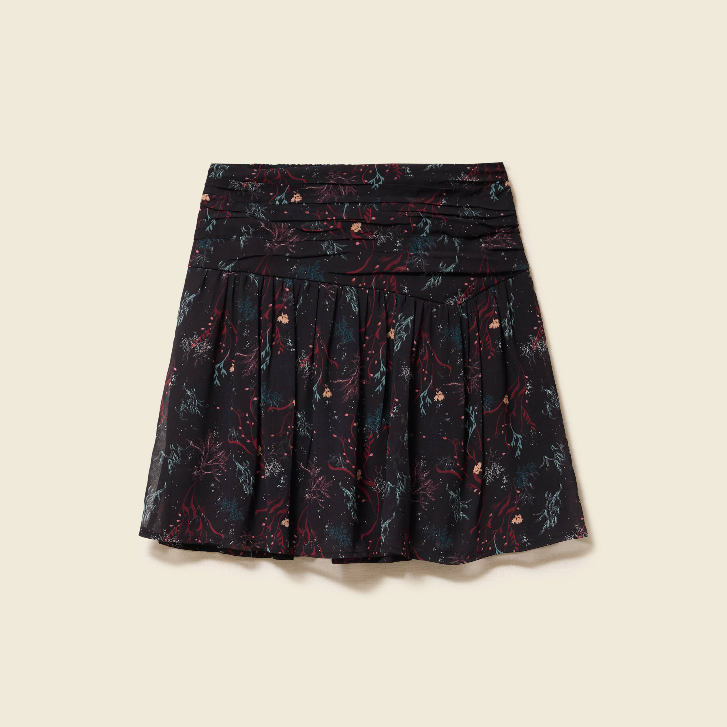 Jupe avec doublure noir femme