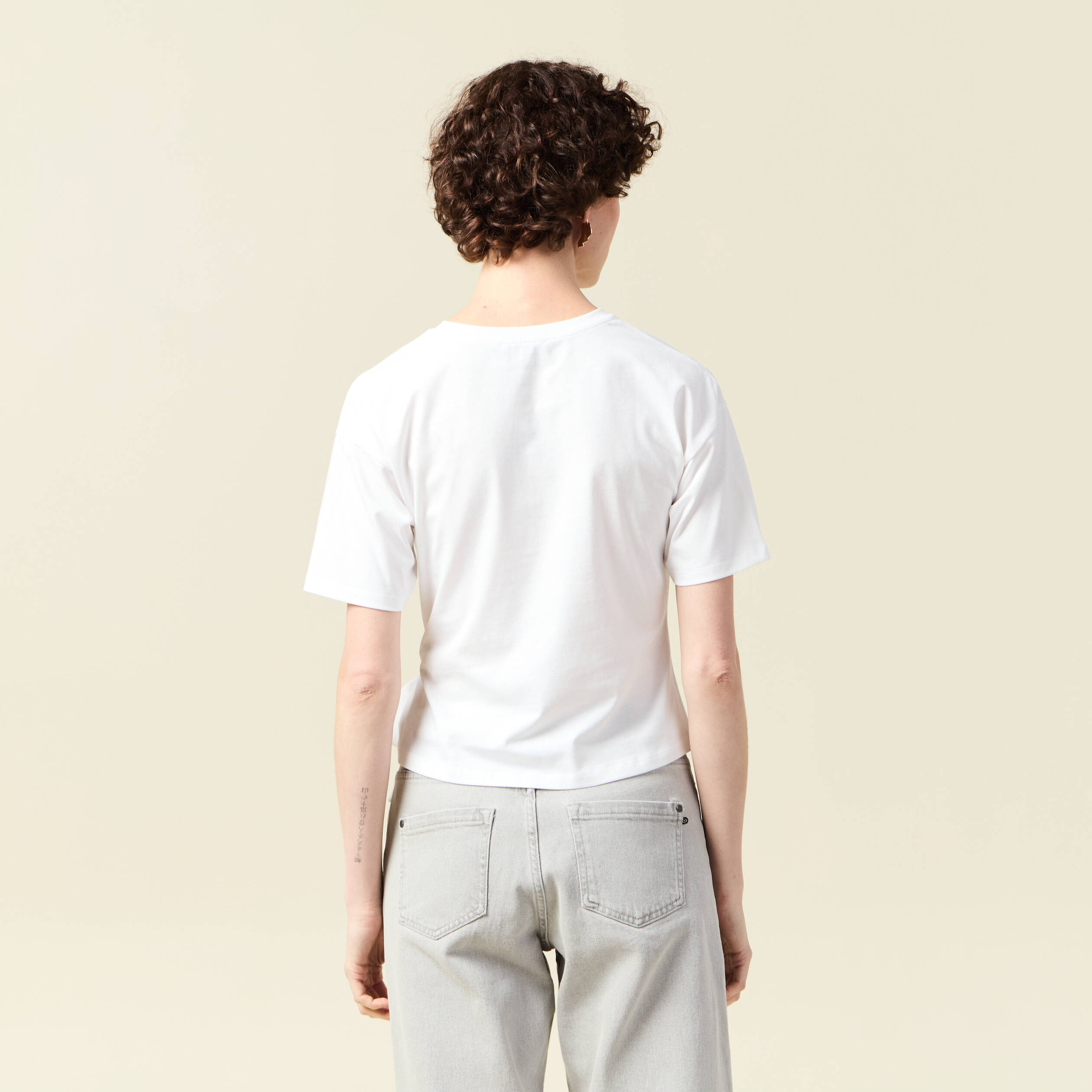 t shirt manches courtes noeud blanc femme T-shirt manches courtes noeud blanc femme
