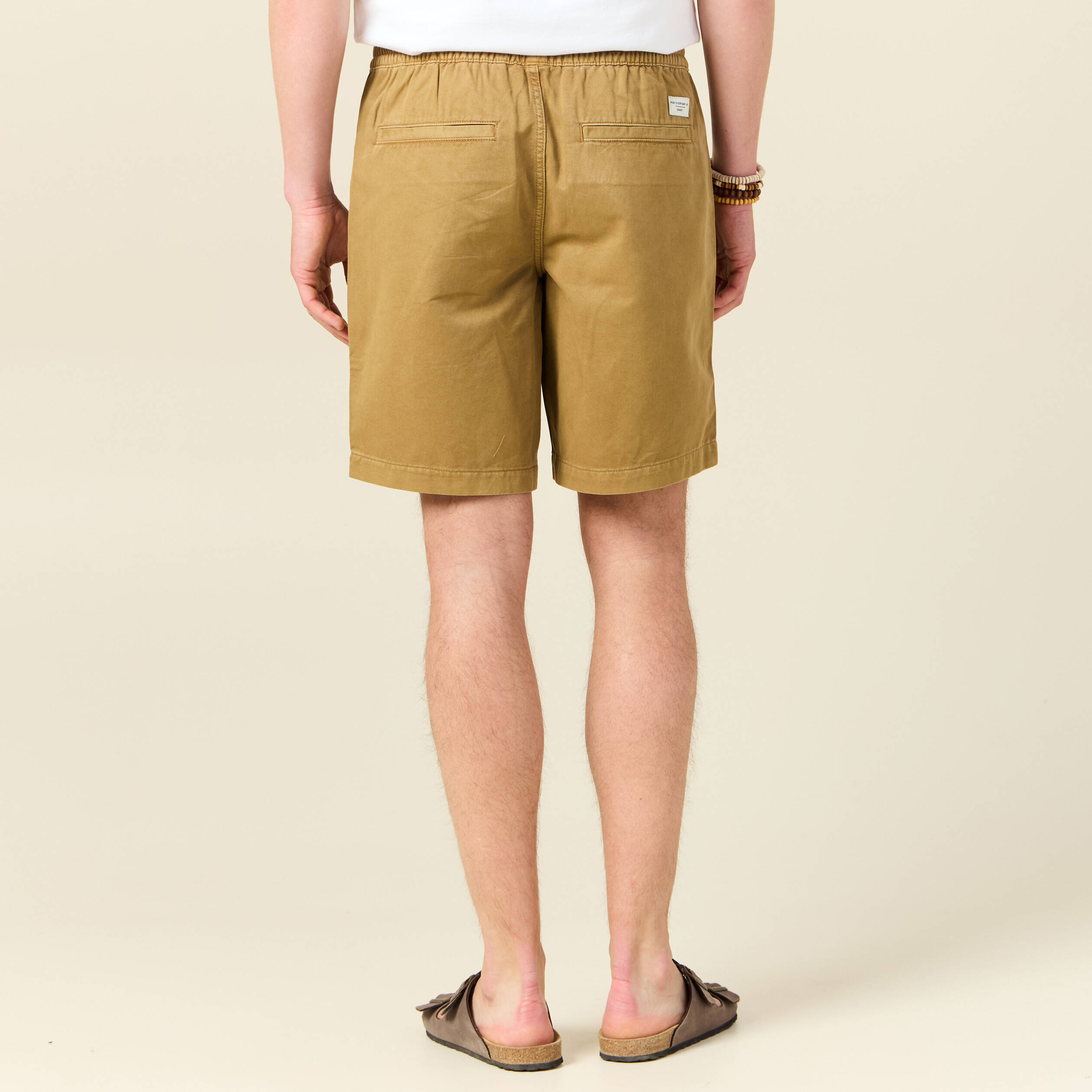 bermuda droit a coulisse camel homme Bermuda droit à coulisse camel homme