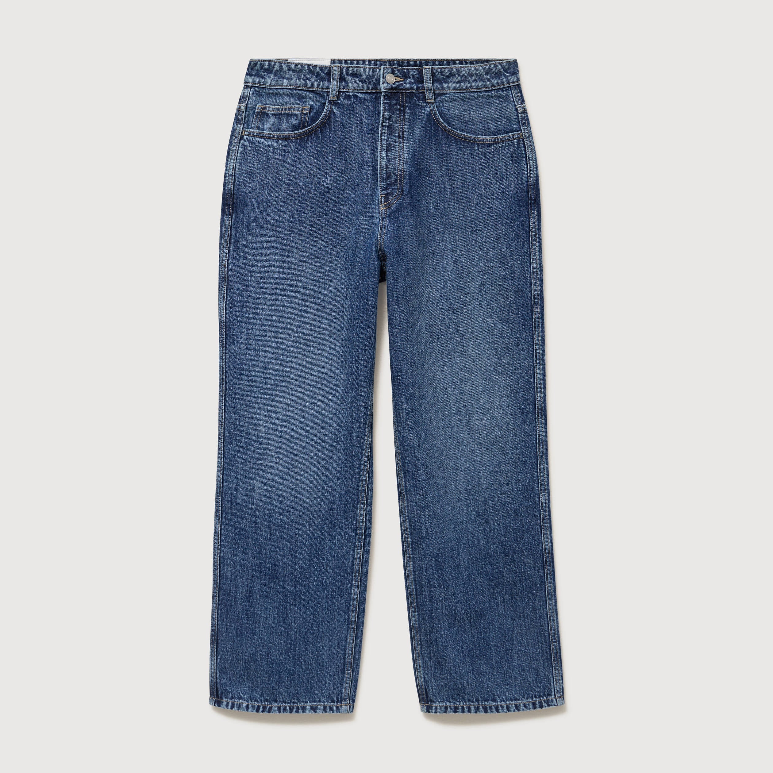 Jeans loose longueur 32 en coton denim stone homme
