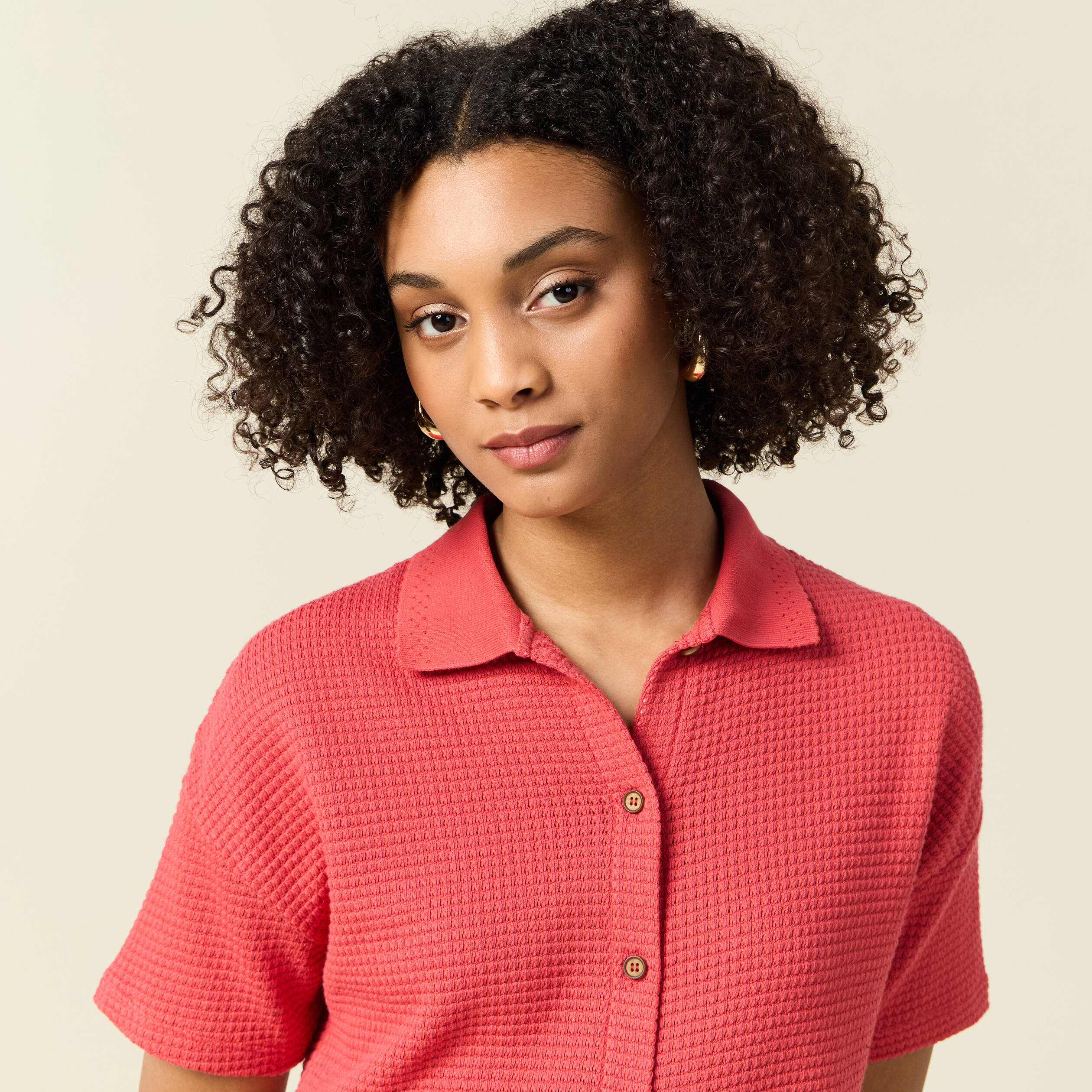 polo en maille rouge femme Polo en maille rouge femme