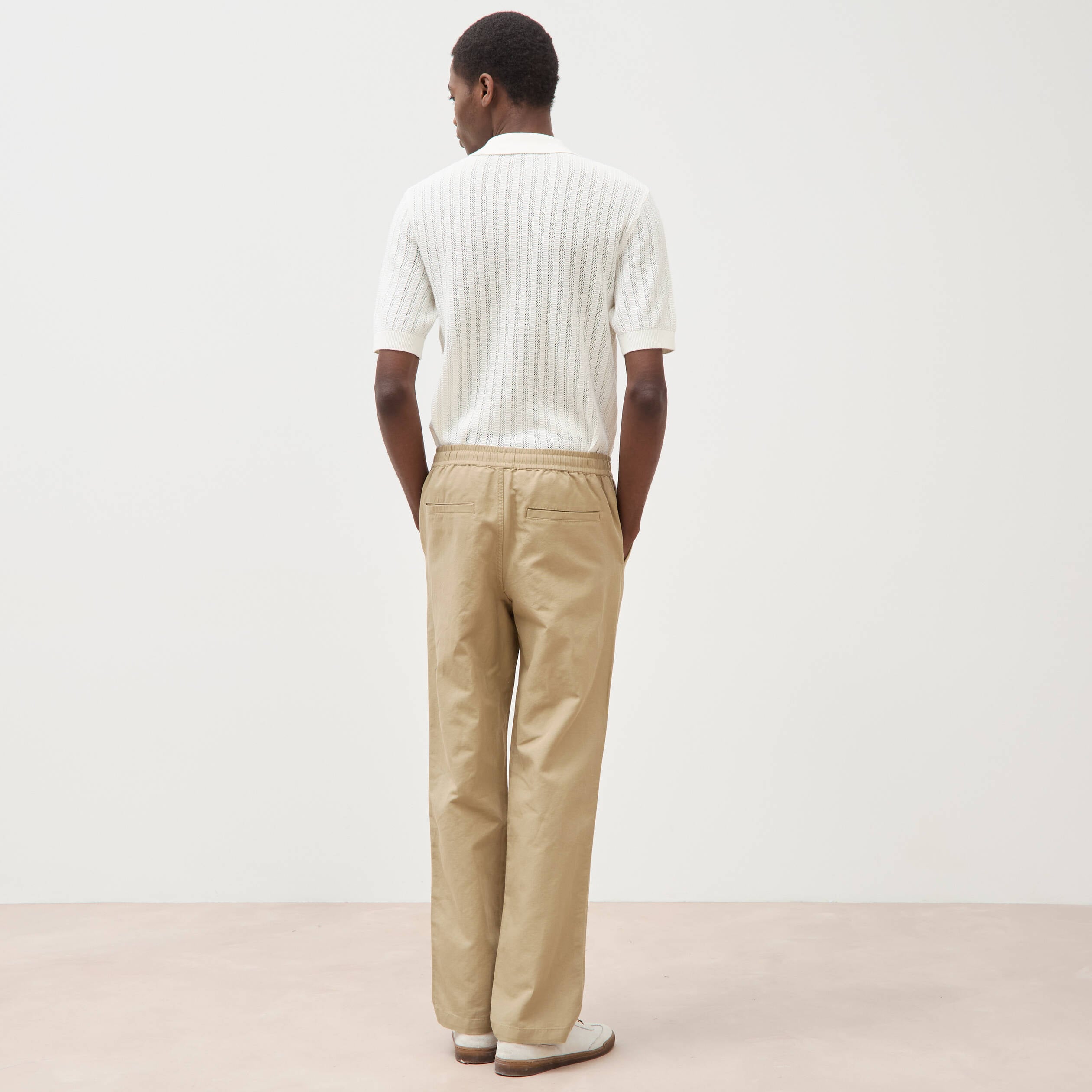 Pantalon coupe straight vert olive homme